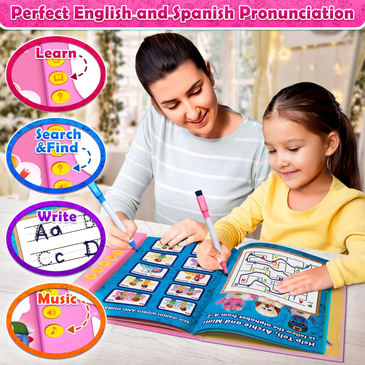 Curious 2 Learn ABC Sound Book for Toddlers 3–5 – Bilingual English & Spanish