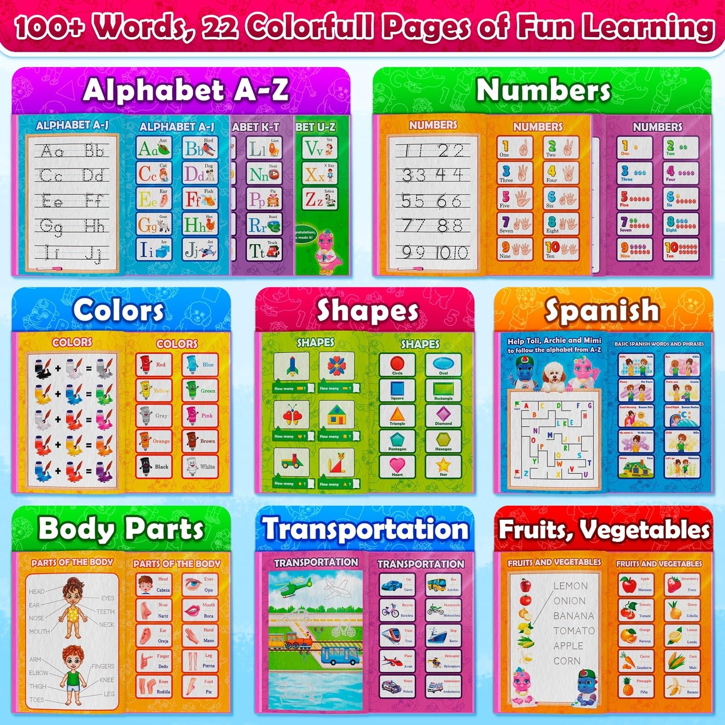 Curious 2 Learn ABC Sound Book for Toddlers 3–5 – Bilingual English & Spanish