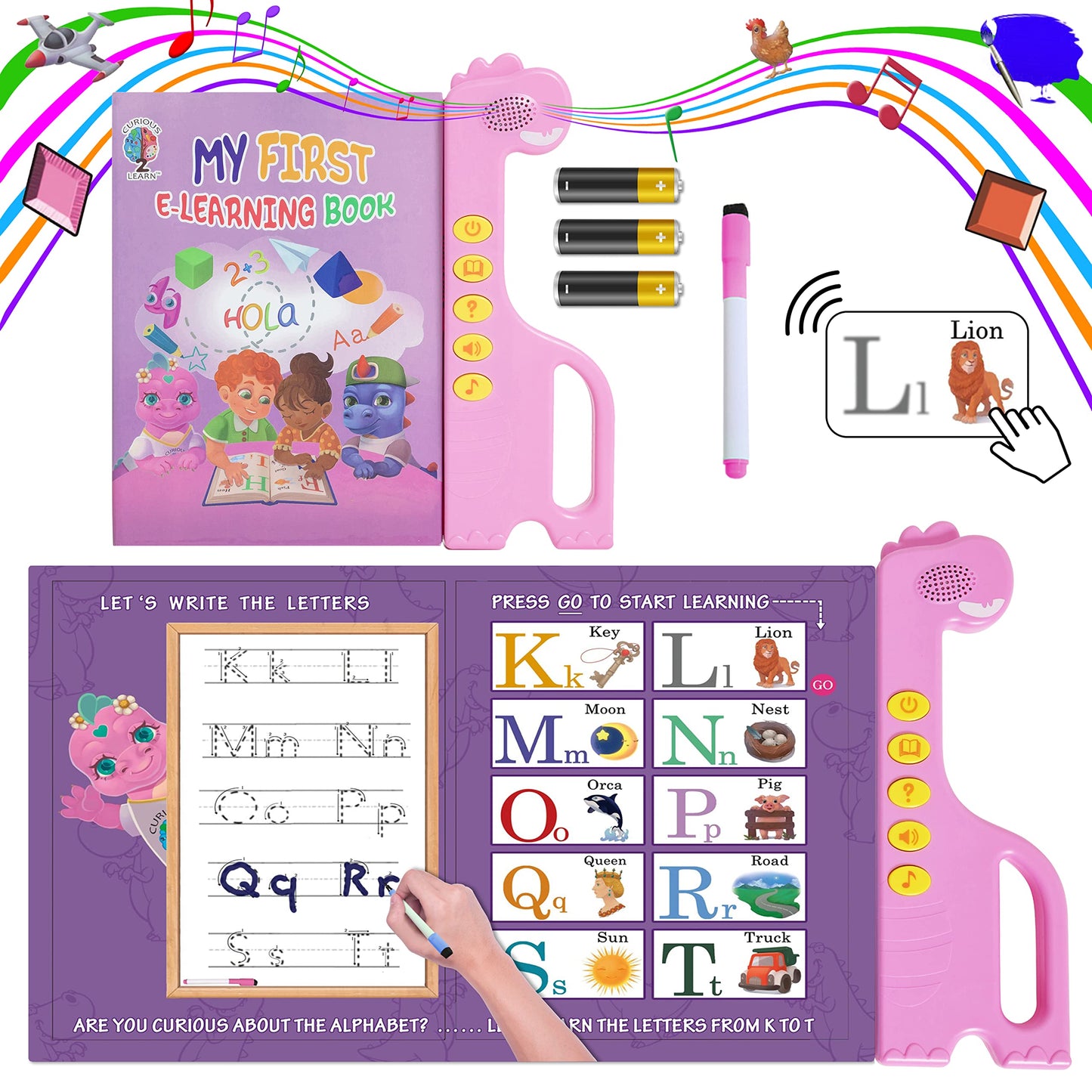 Curious 2 Learn ABC Sound Book for Toddlers 3–5 – Bilingual English & Spanish