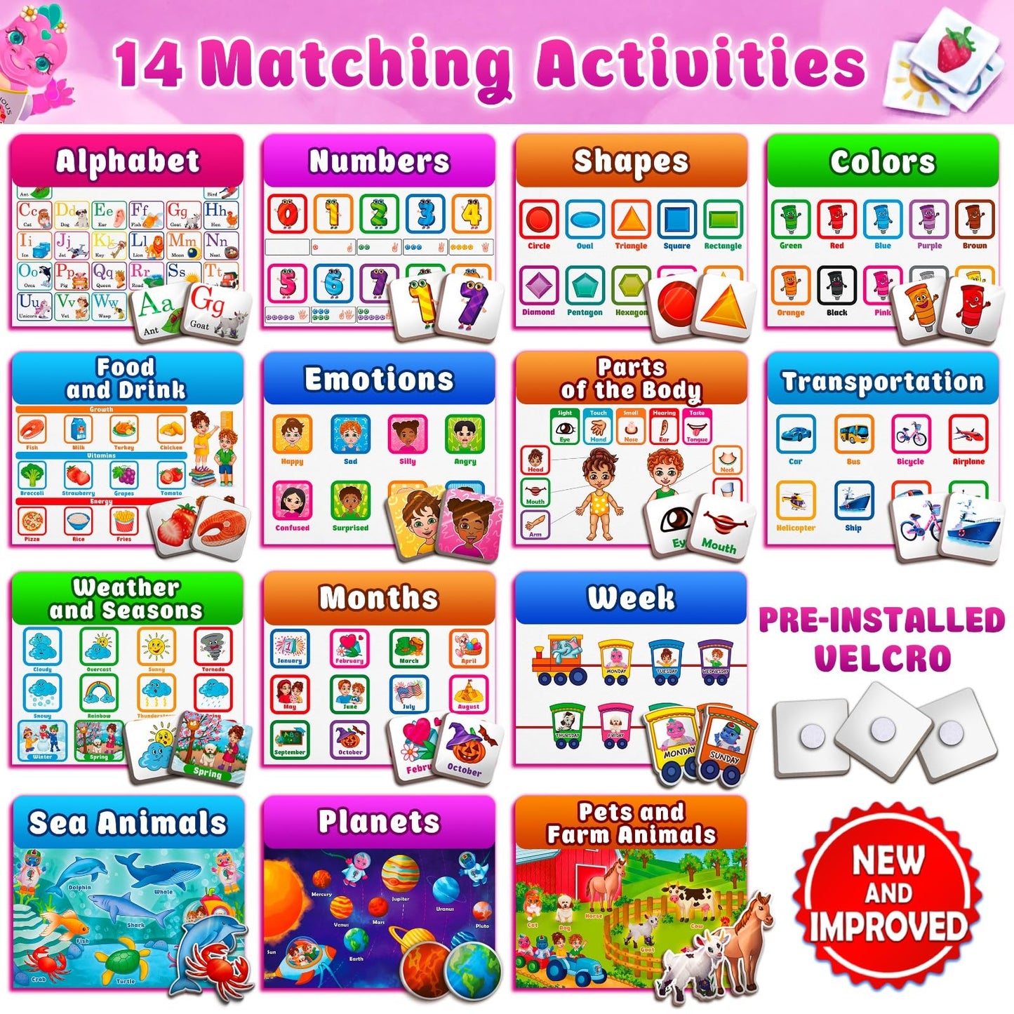 Curious 2 Learn Montessori Busy Book for Toddlers 3–5 | 28 Activities, Travel Bag, 8 Markers