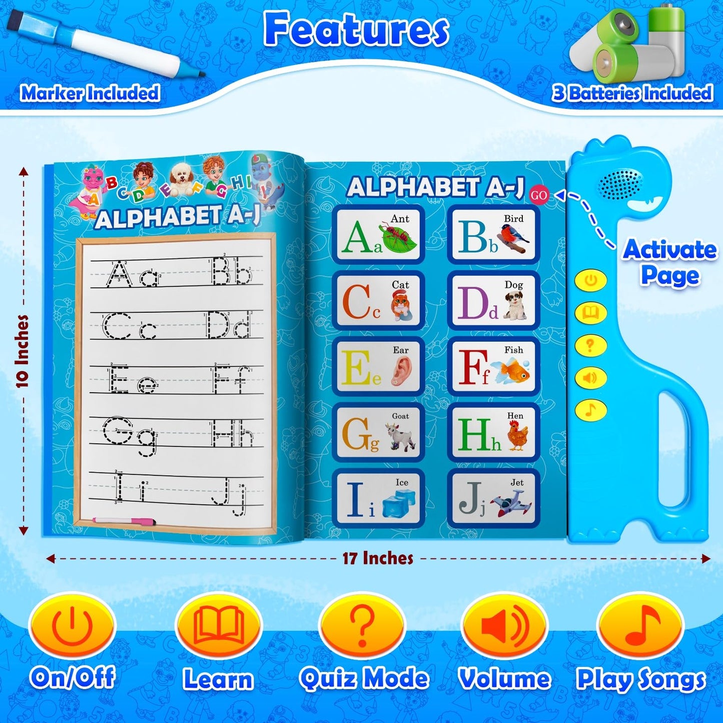 Curious 2 Learn ABC Learning for Toddlers – Bilingual English & Spanish Sound Book | Preschool Activities