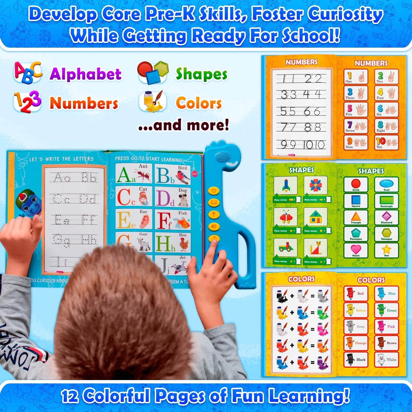 Curious 2 Learn ABC Learning for Toddlers – Bilingual English & Spanish Sound Book | Preschool Activities