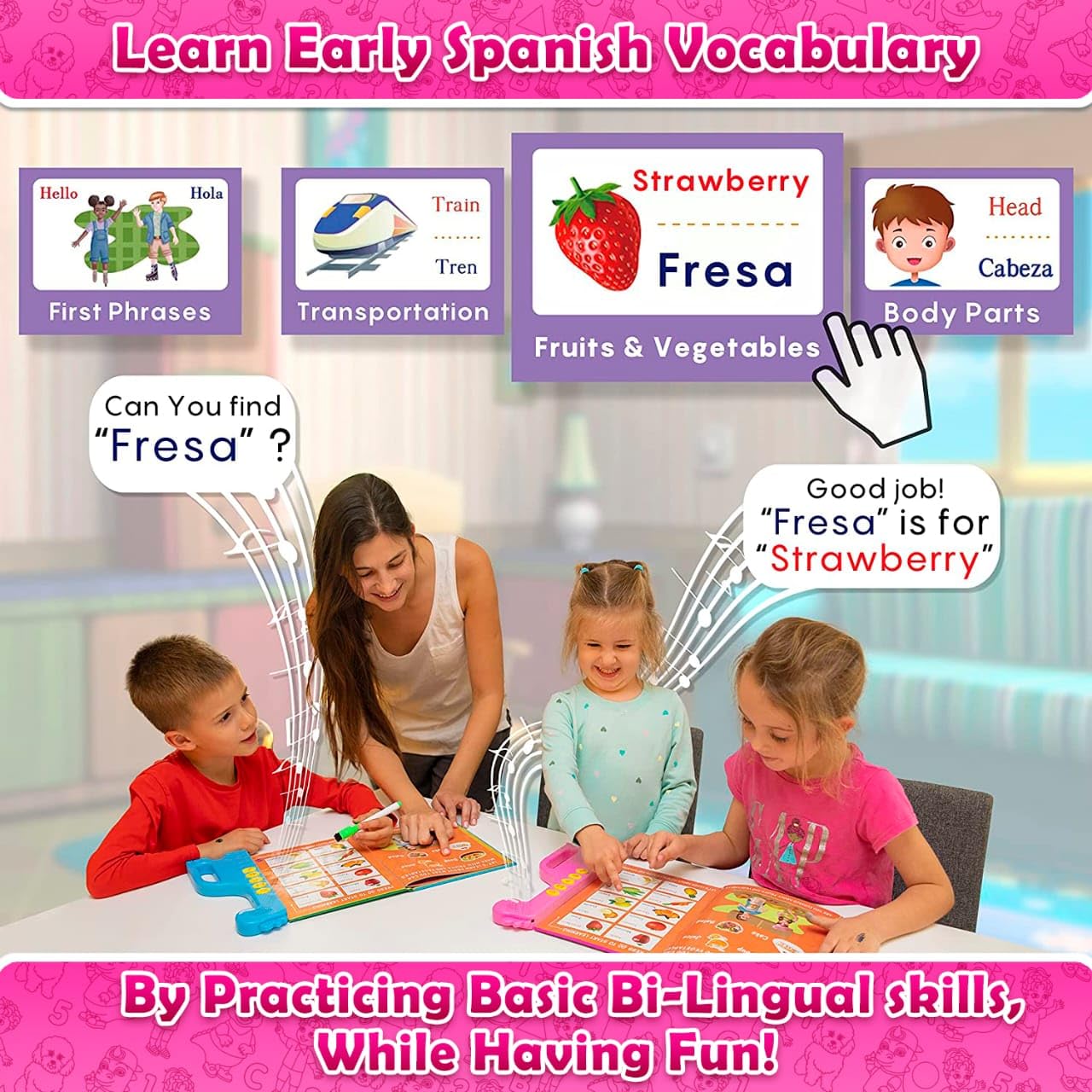 Curious 2 Learn ABC Sound Book for Toddlers 3–5 – Bilingual English & Spanish