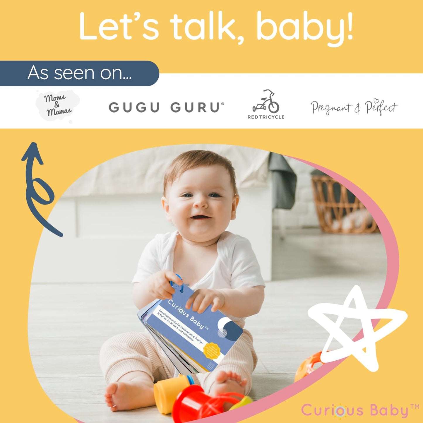 Curious Baby Speech & Language Development Cards (0–36 Months) | 26+ Research-Based Activities for Babies & Toddlers