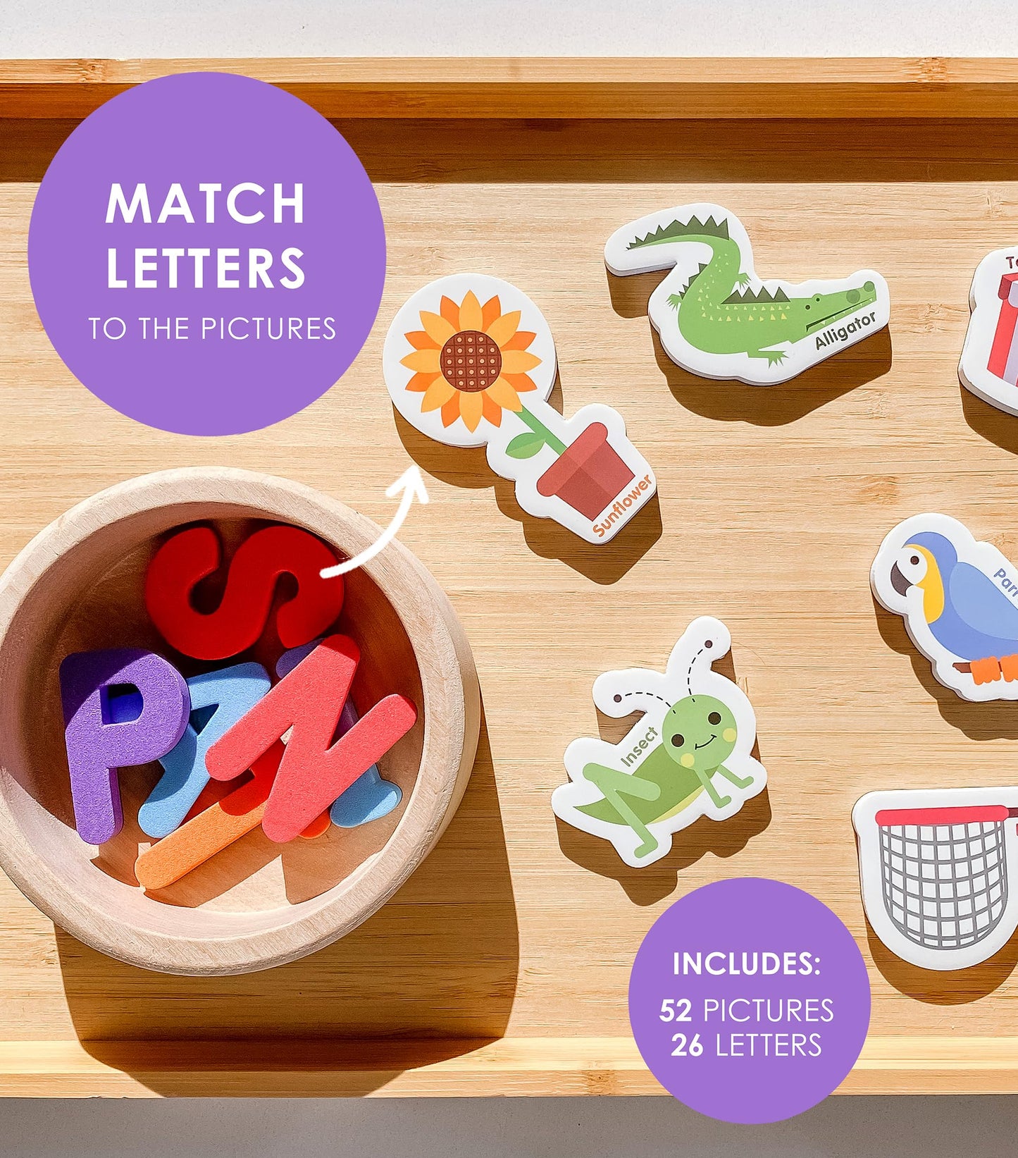 Curious Columbus Magnetic Objects & Letters – 78 Foam Magnets (52 Pictures, 26 A–Z) | Preschool Educational Toy