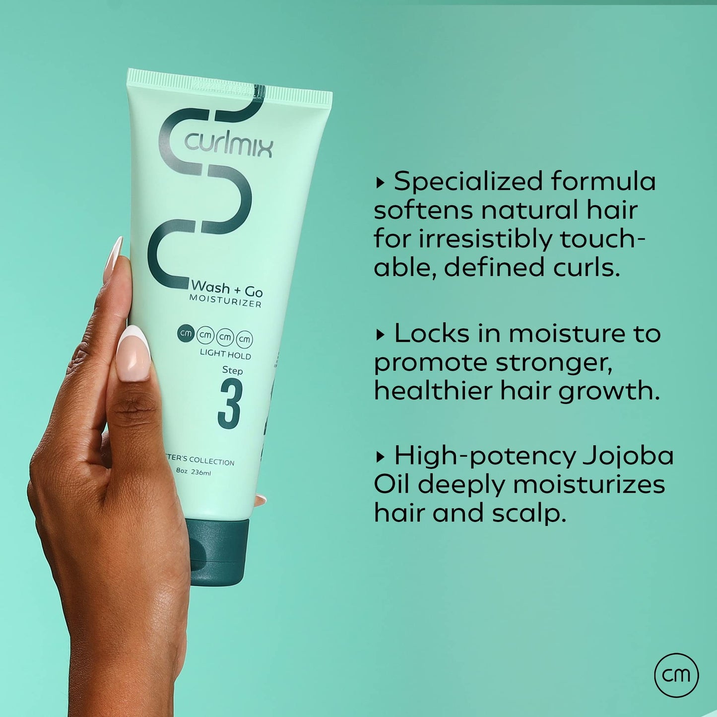 CurlMix Wash + Go Moisturizer – Light Hold with Jojoba Oil for Fine Curls