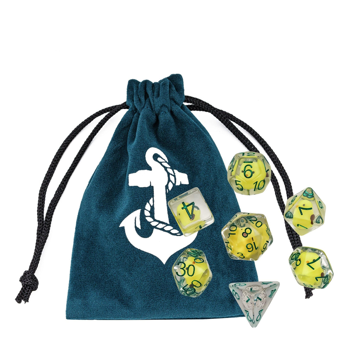 Cusdie 7-Die DND Dice Set Yellow Chicken – Polyhedral RPG Dice