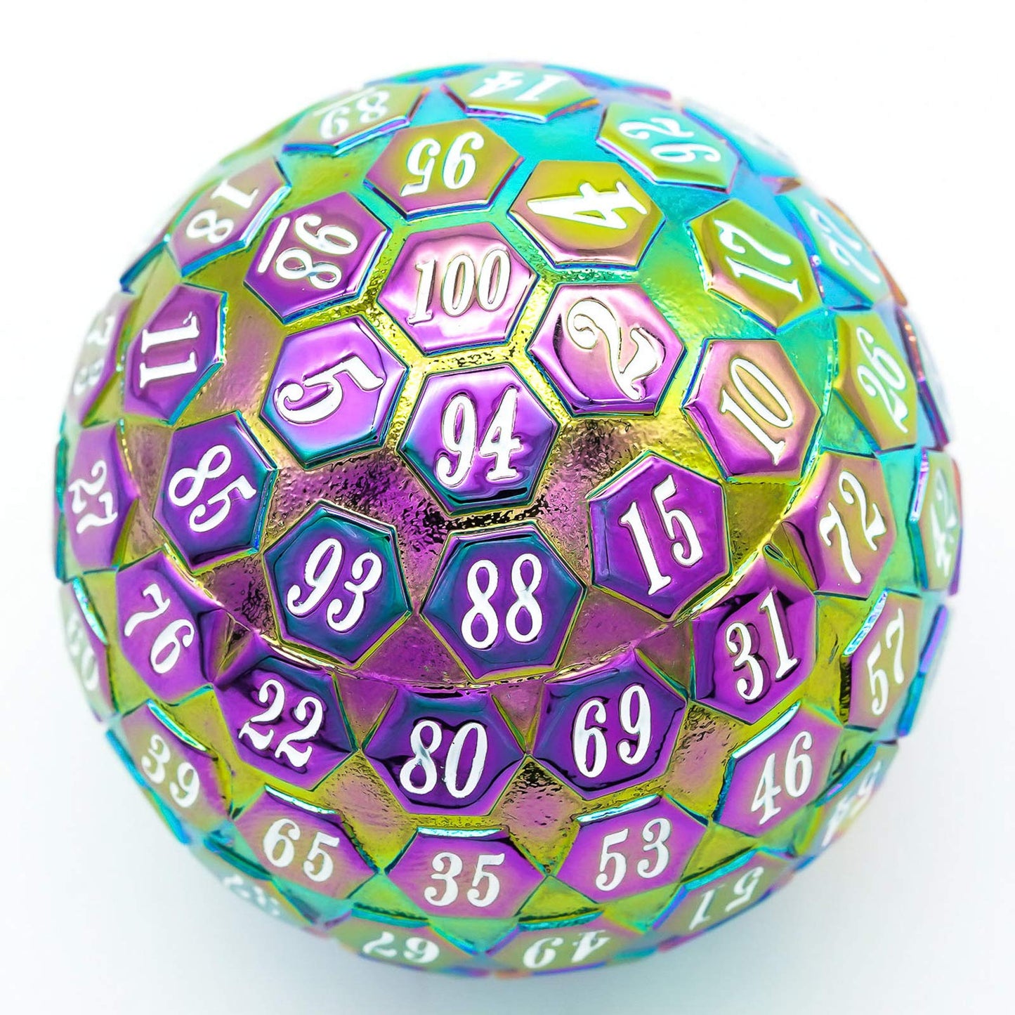 Cusdie D100 DND Metal Dice – 100-Sided Rainbow Dice with Gift Box
