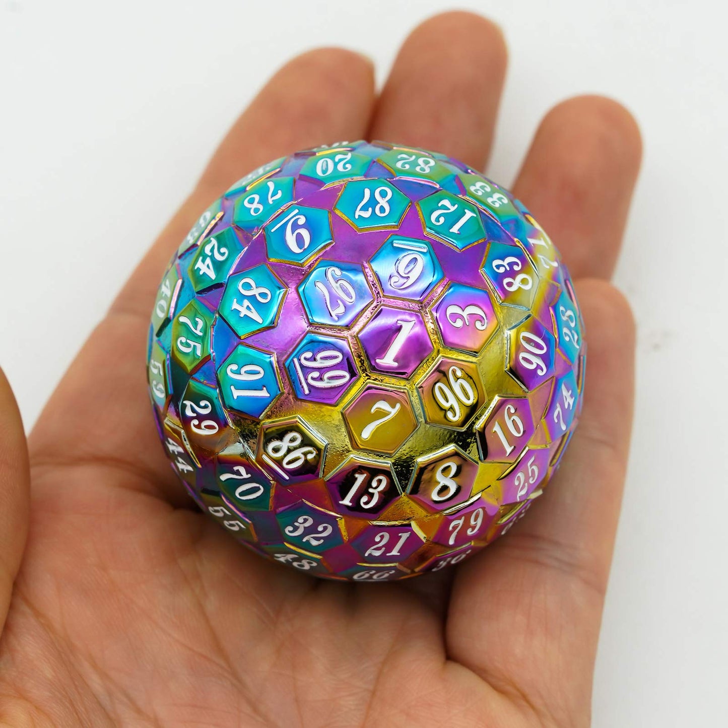 Cusdie D100 DND Metal Dice – 100-Sided Rainbow Dice with Gift Box