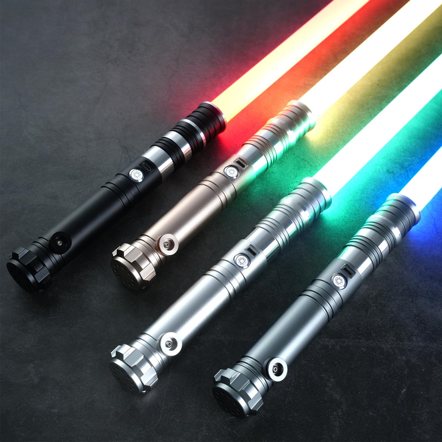 Custom Saber RGB Light Saber – 12 Colors, Metal Hilt, 4 Sound Fonts, Rechargeable, Dueling Ready