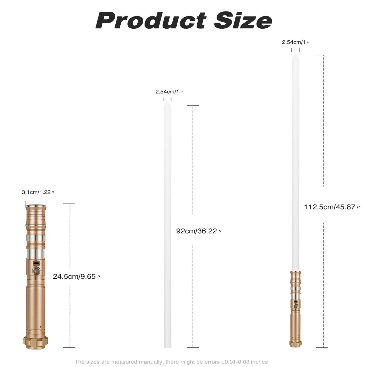 Custom Saber RGB Light Saber – 12 Colors, Metal Hilt, 4 Sound Fonts, Rechargeable, Dueling Ready