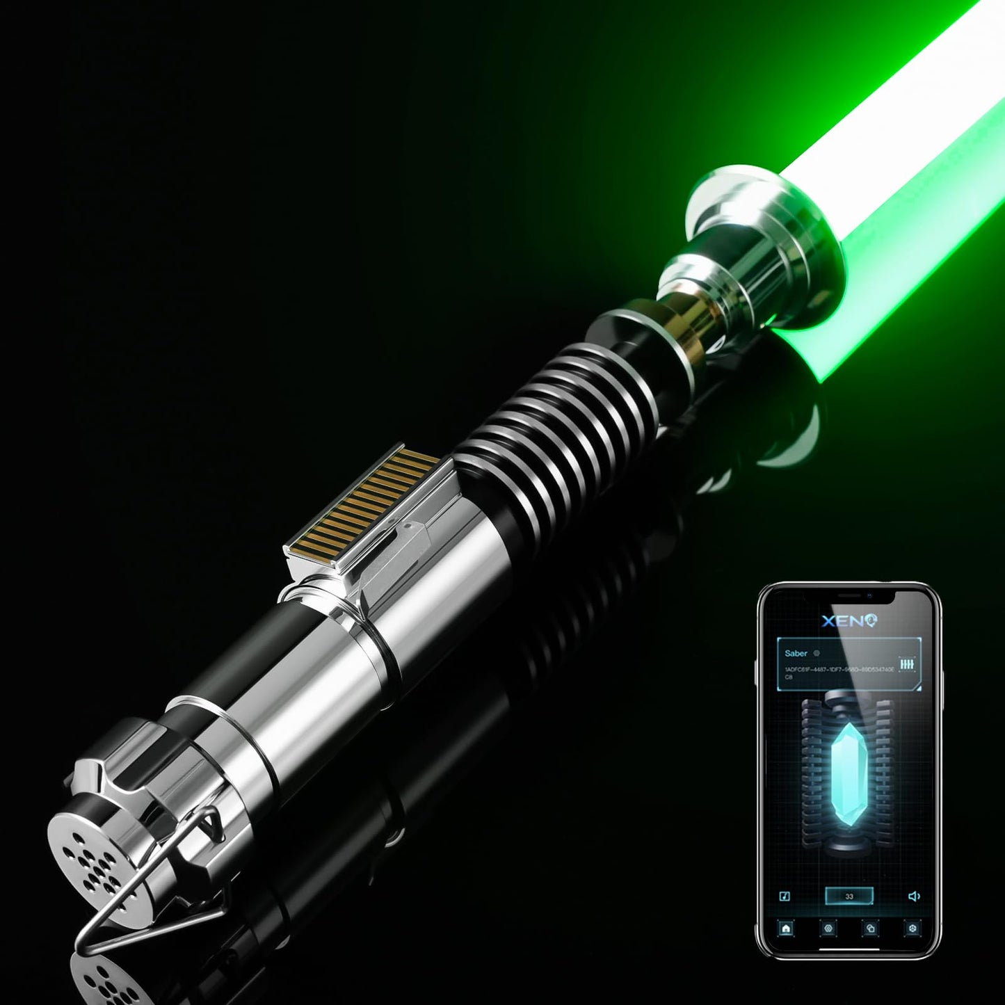 CUSTOM SABER Xenopixel 3.0 Light Saber — 34 Sound Fonts, Motion Control, Infinite Color, Stand
