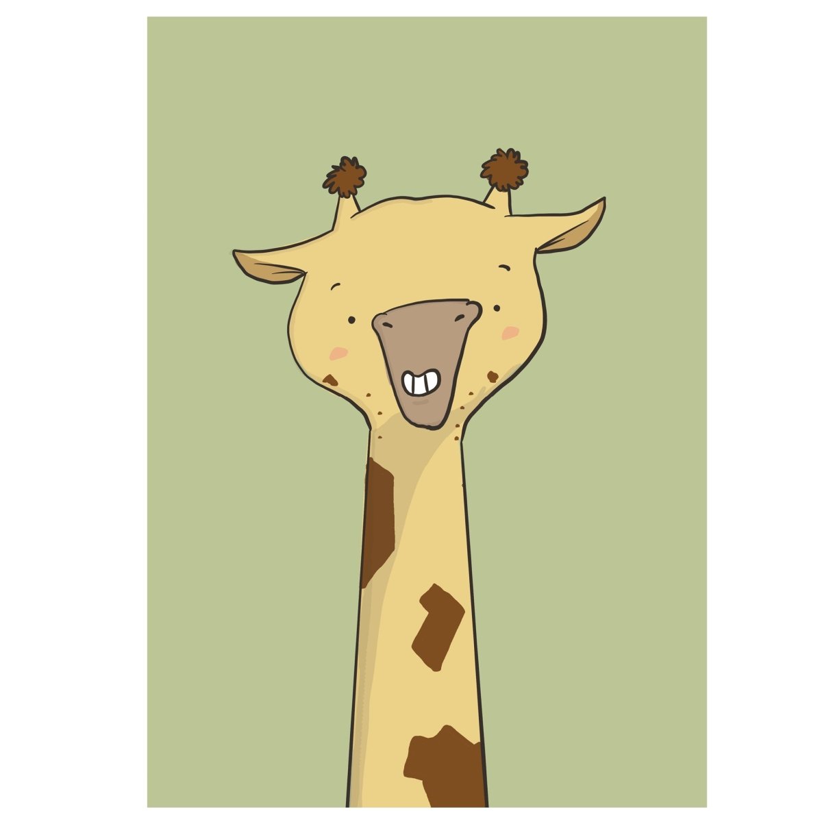 Cute Giraffe Wall Art Print