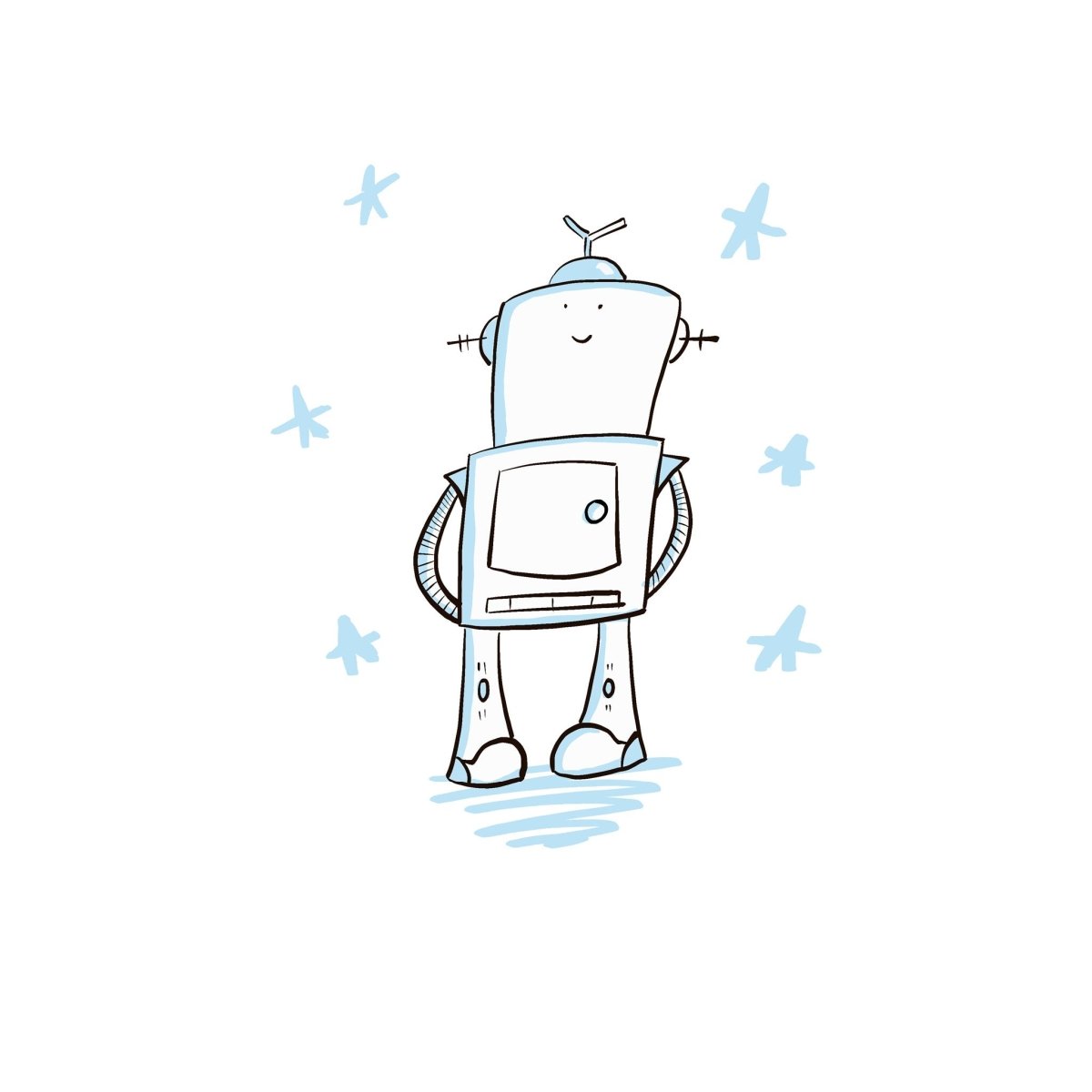 Cute Robot Illustration Art Print