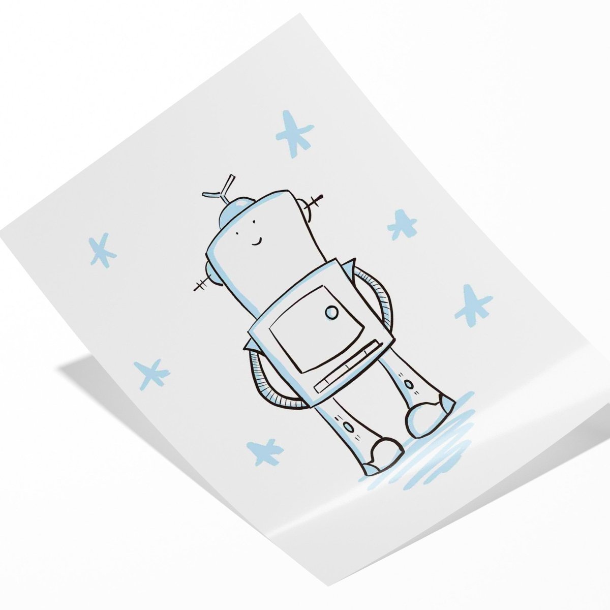 Cute Robot Illustration Art Print