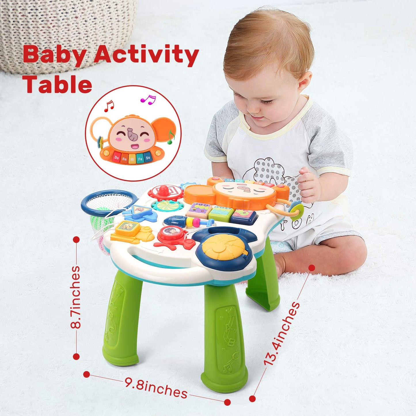 CUTE STONE Sit-to-Stand Learning Walker – 2-in-1 Baby Walker & Activity Center