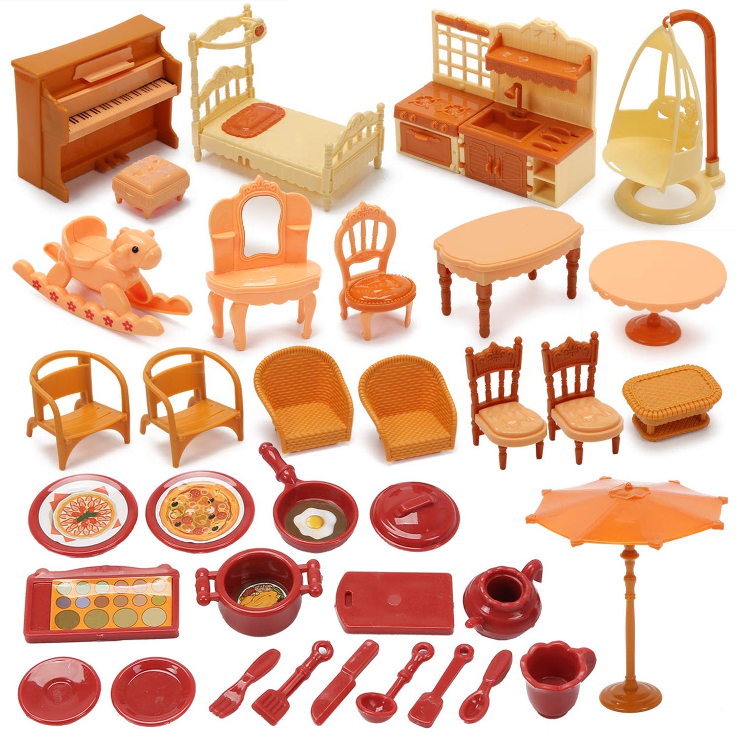 CUTE STONE Doll House for Girls – DIY 5-Room Playset with Furniture & Accessories