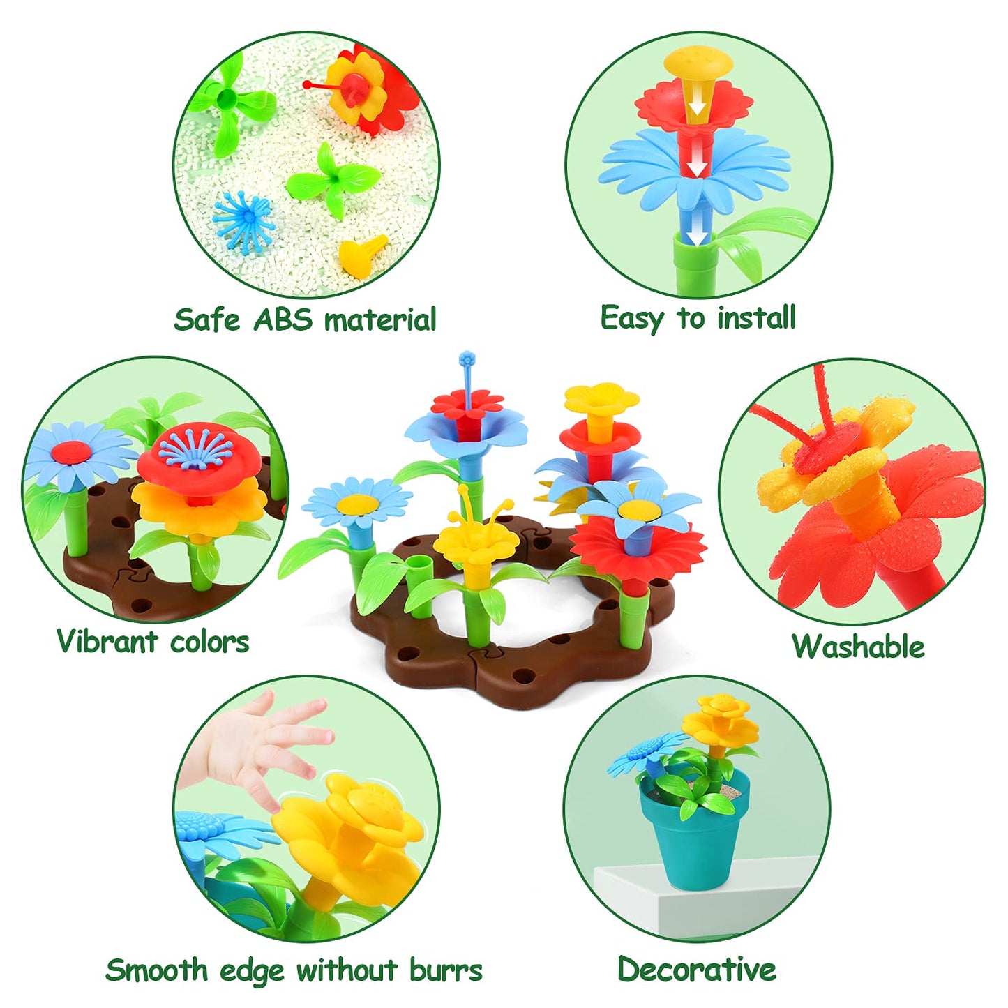 CUTE STONE Kids Gardening Tool Set with Wheelbarrow – Outdoor STEM Toy