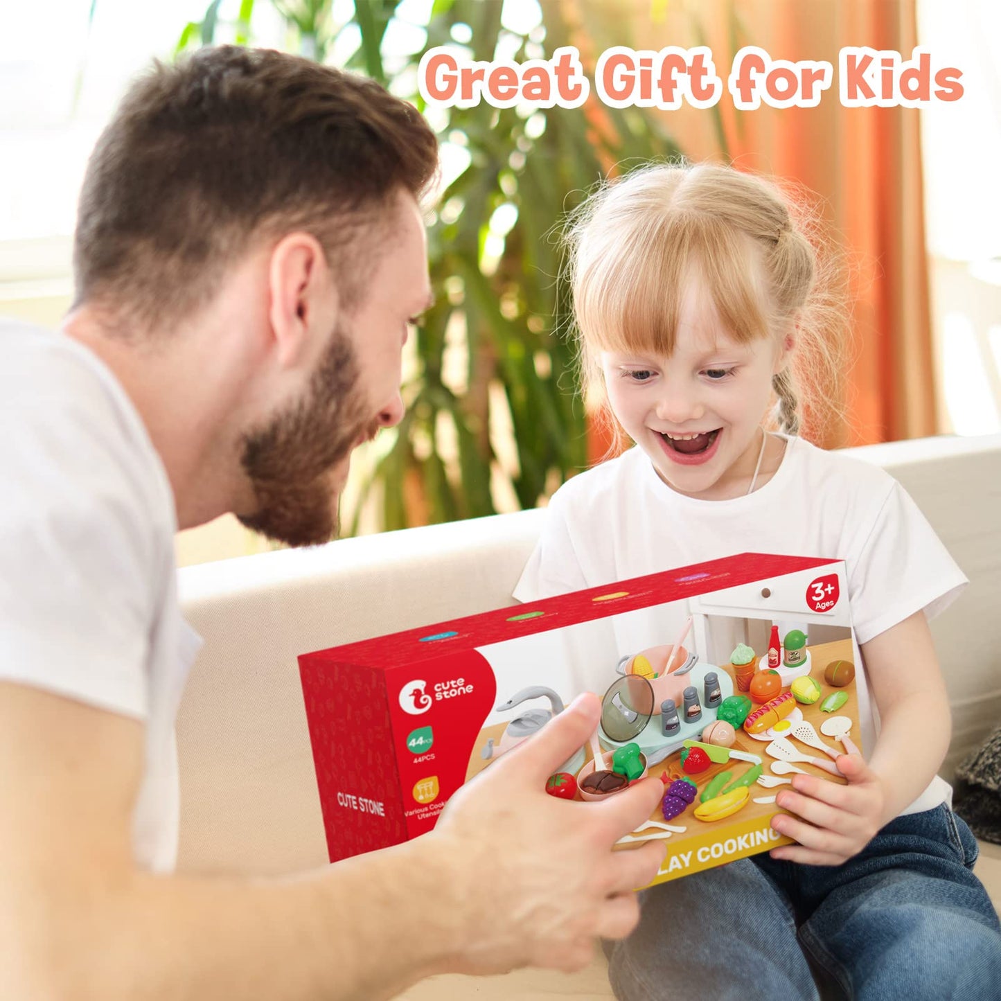 CUTE STONE Toy Kitchen Set – Pots, Pans & Utensils for Kids