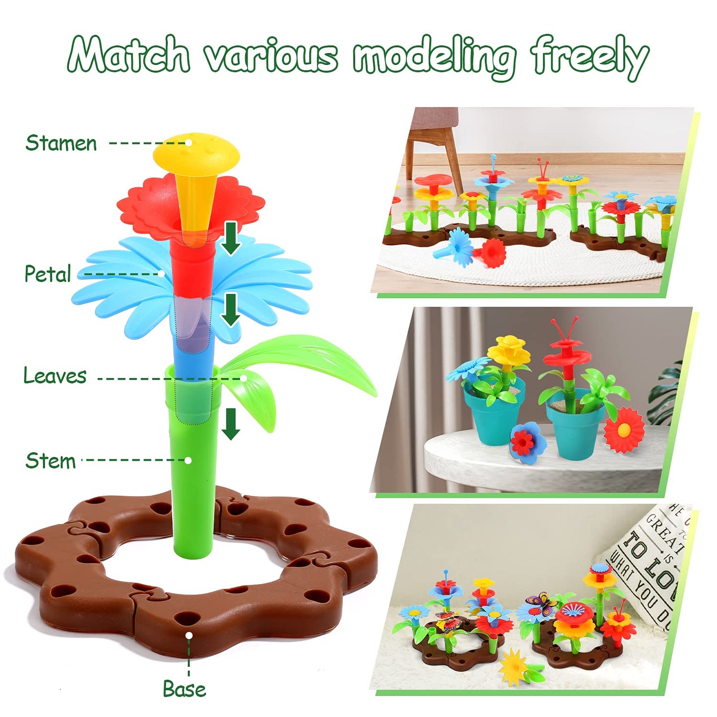 CUTE STONE Kids Gardening Tool Set with Wheelbarrow – Outdoor STEM Toy