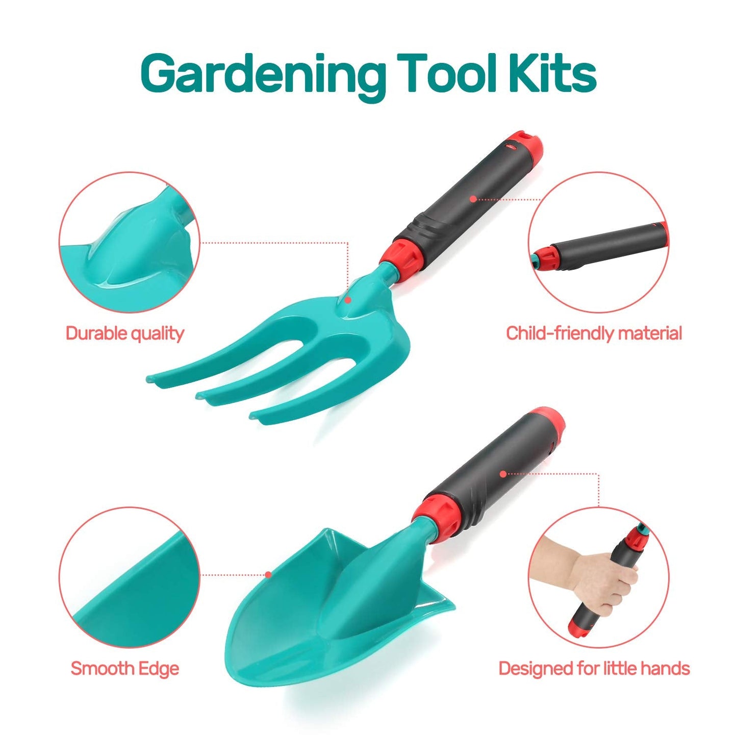 CUTE STONE Kids Gardening Tool Set with Wheelbarrow — Outdoor Garden Toys for Boys & Girls