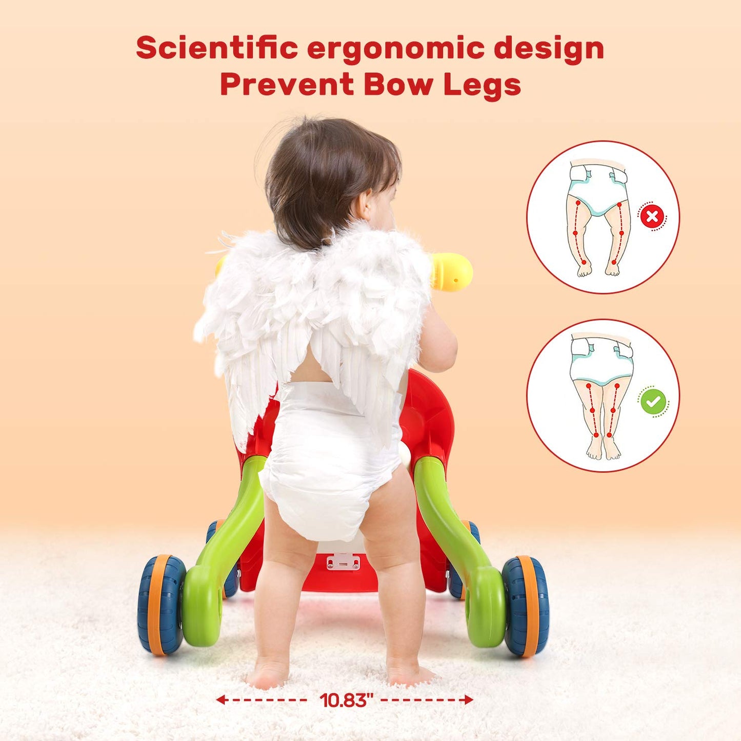 CUTE STONE Sit-to-Stand Learning Walker – 2-in-1 Baby Walker & Activity Center