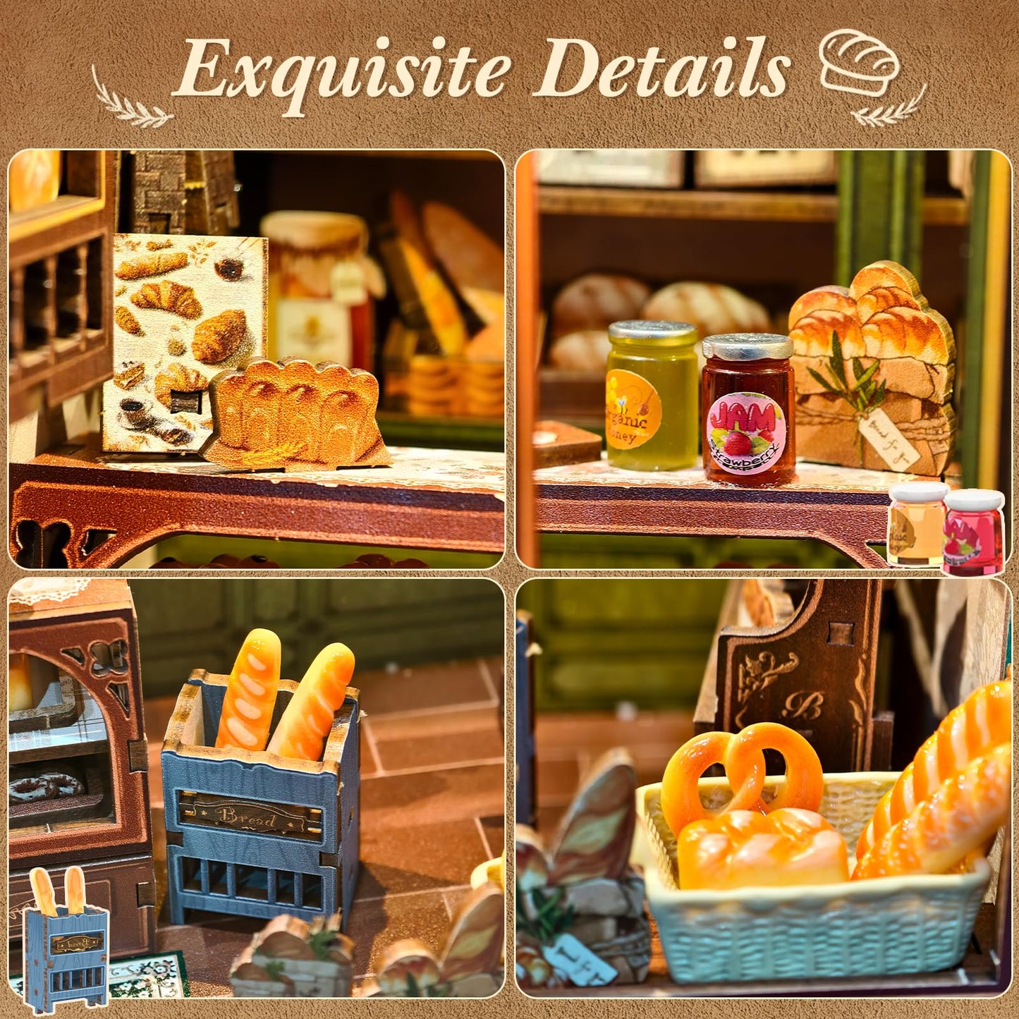 CUTEBEE Book Nook Kit: Mrs.Hunt Bakery DIY Miniature Dollhouse on Your Bookshelf