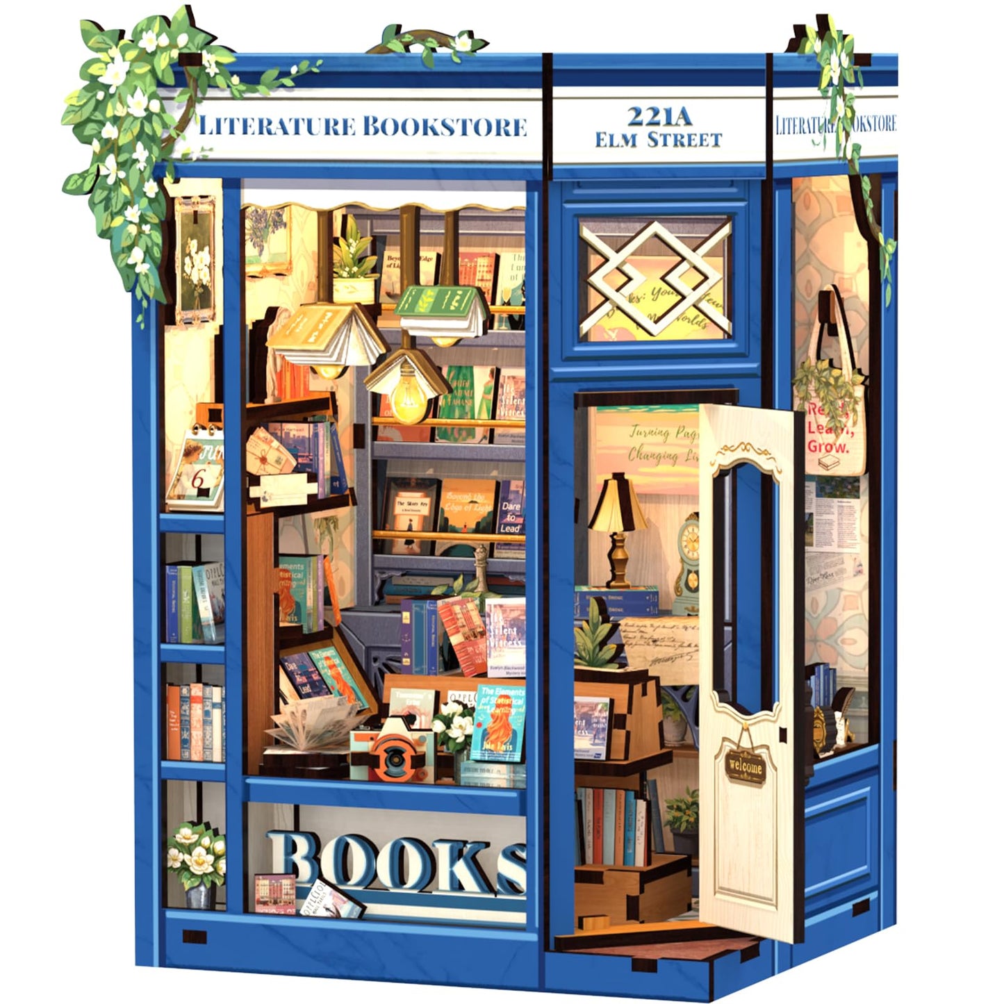 CUTEBEE Book Nook Kit – DIY Miniature House for Bookshelves | Literature Bookstore Decor