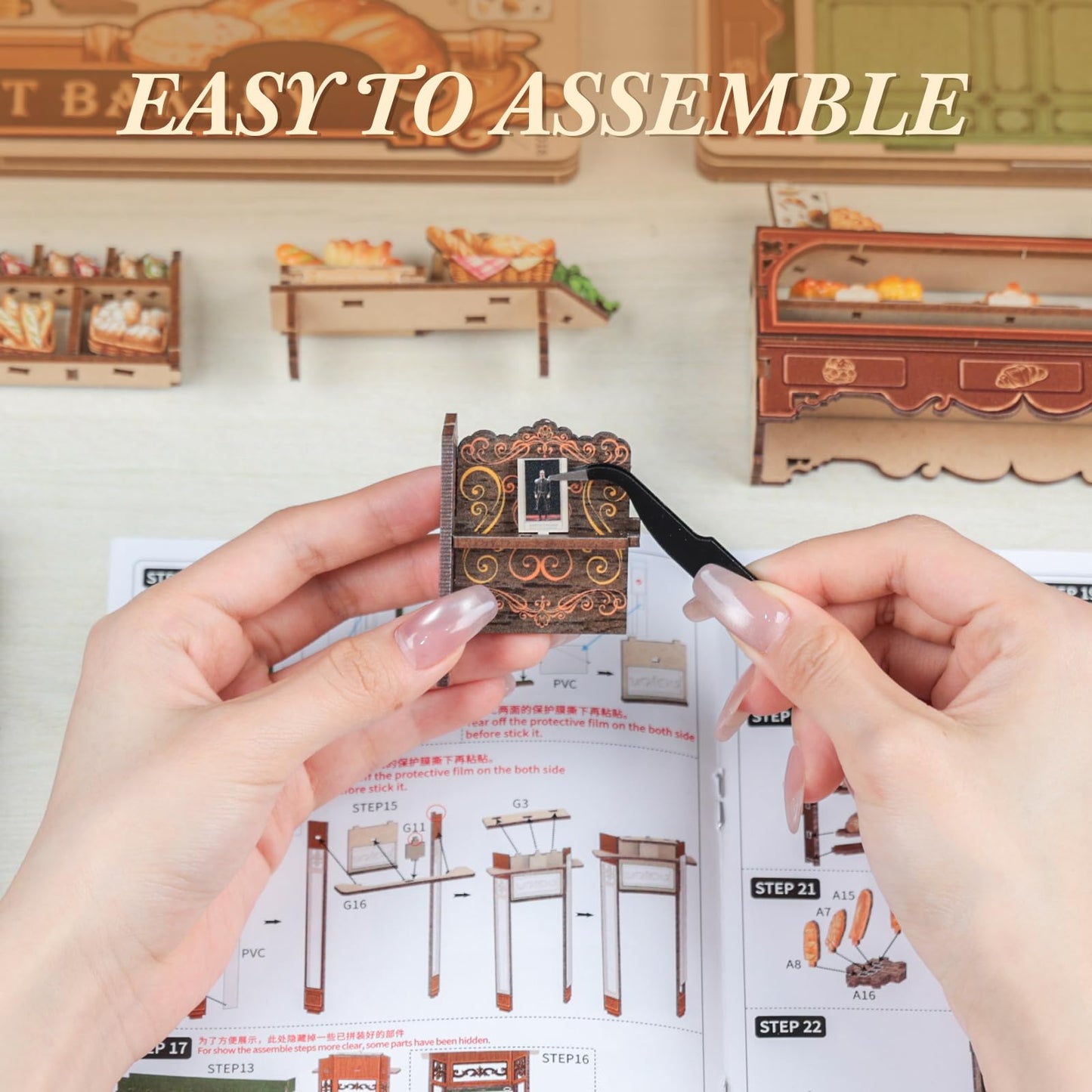 CUTEBEE Book Nook Kit: Mrs.Hunt Bakery DIY Miniature Dollhouse on Your Bookshelf