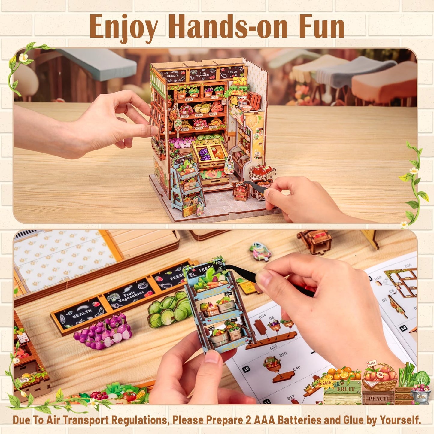 CUTEBEE Book Nook Kit – The Greens’ Grocery Miniature Dollhouse for Adults