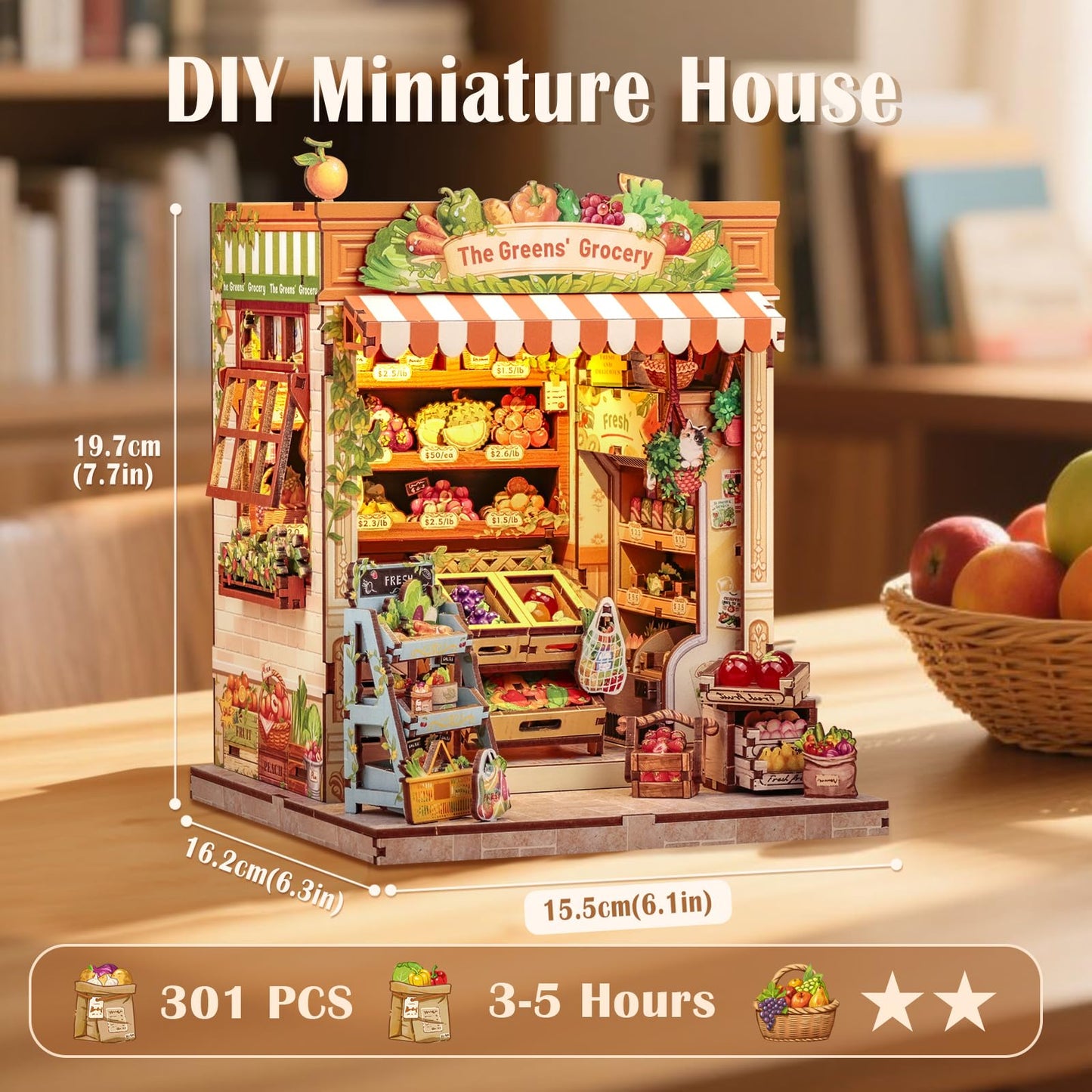 CUTEBEE Book Nook Kit – The Greens’ Grocery Miniature Dollhouse for Adults