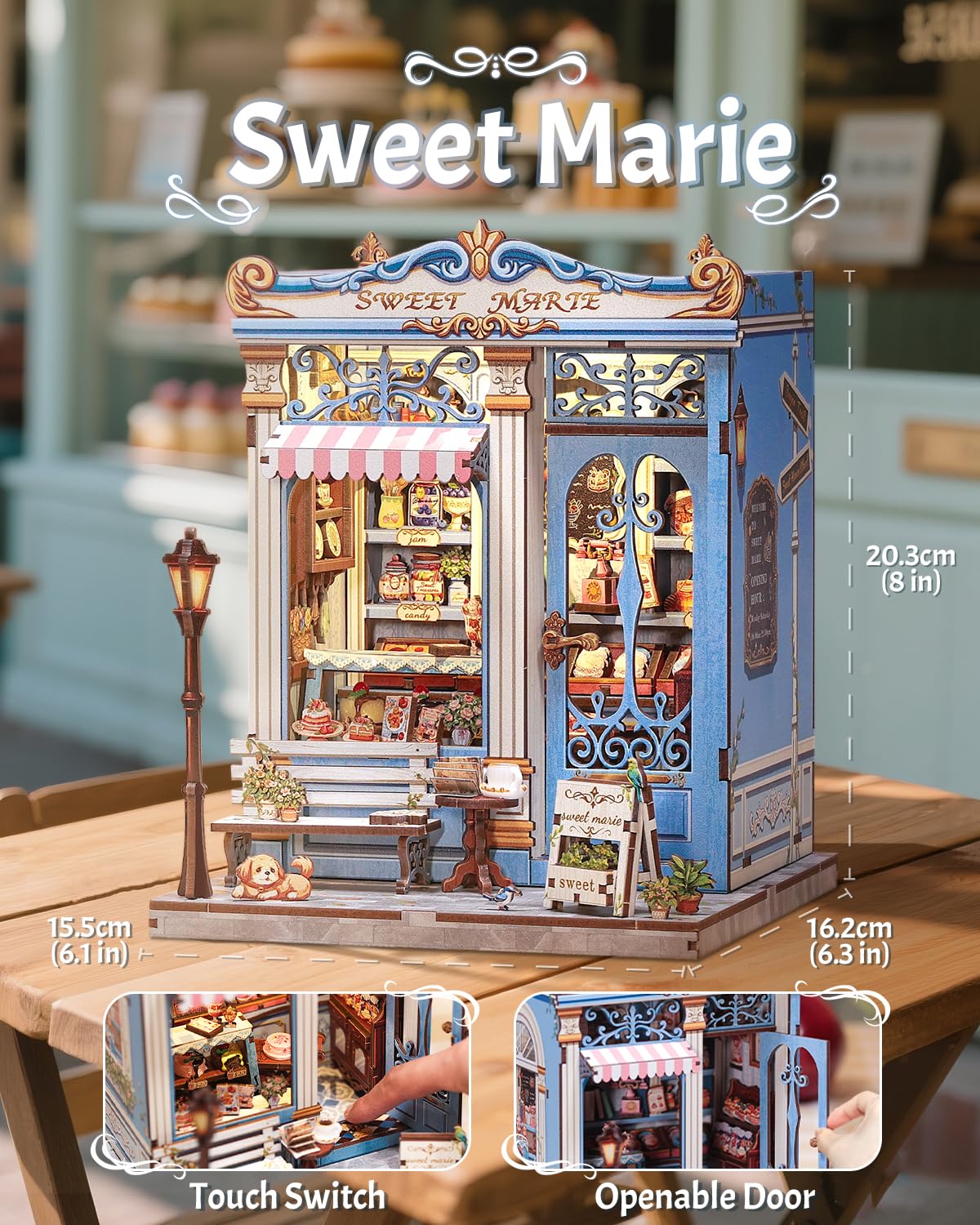 CUTEBEE Book Nook Kit - Sweet Marie DIY Miniature Bakery Dollhouse