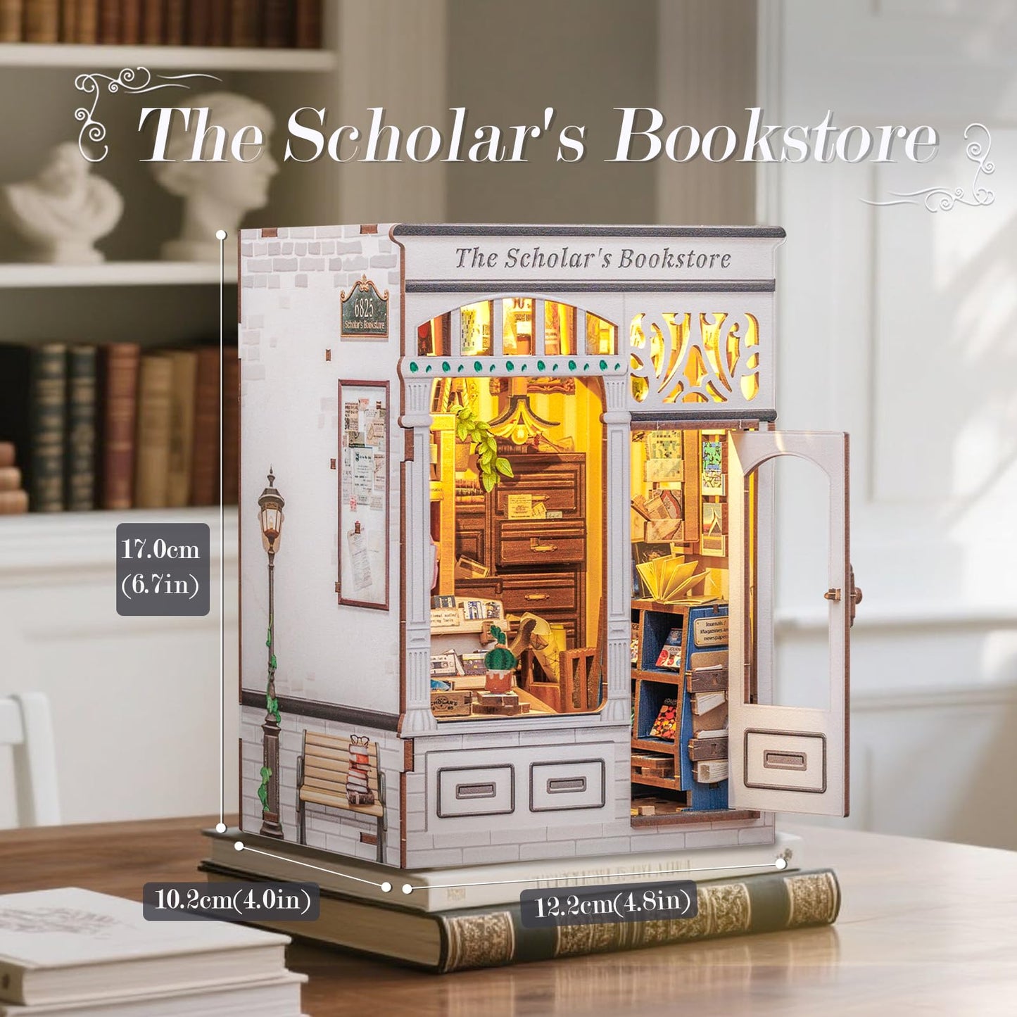 CUTEBEE Book Nook Kit – DIY Miniature Library House for Adults & Teens (3D Puzzle)