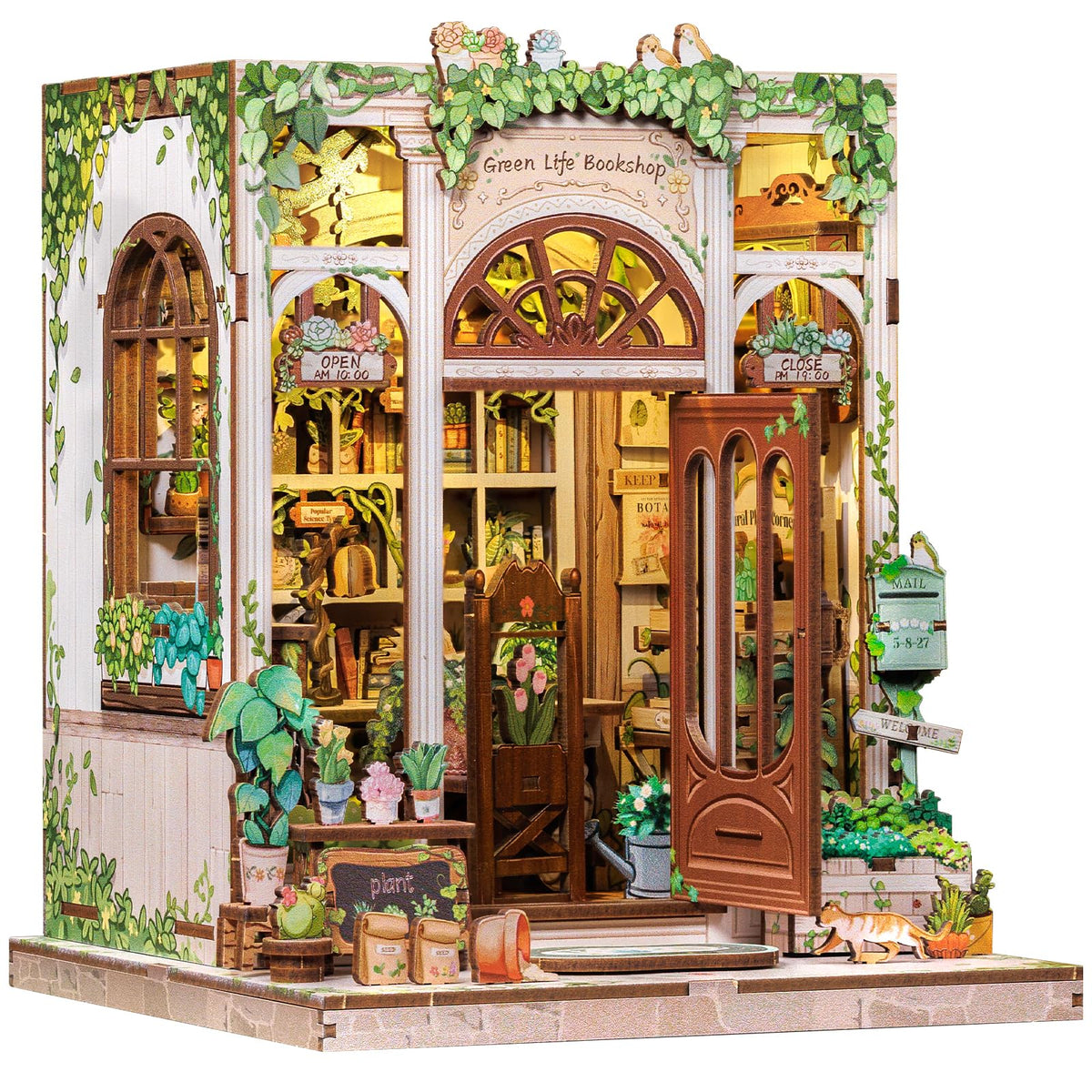 CUTEBEE Book Nook Kit — DIY Miniature Dollhouse for Adults & Teens | Green Life Bookshop
