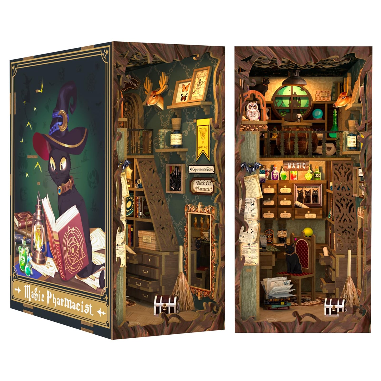 CUTEBEE Book Nook Kit – DIY Miniature House Kit for Adults & Teens | 3D Wooden Puzzle & Shelf Decor