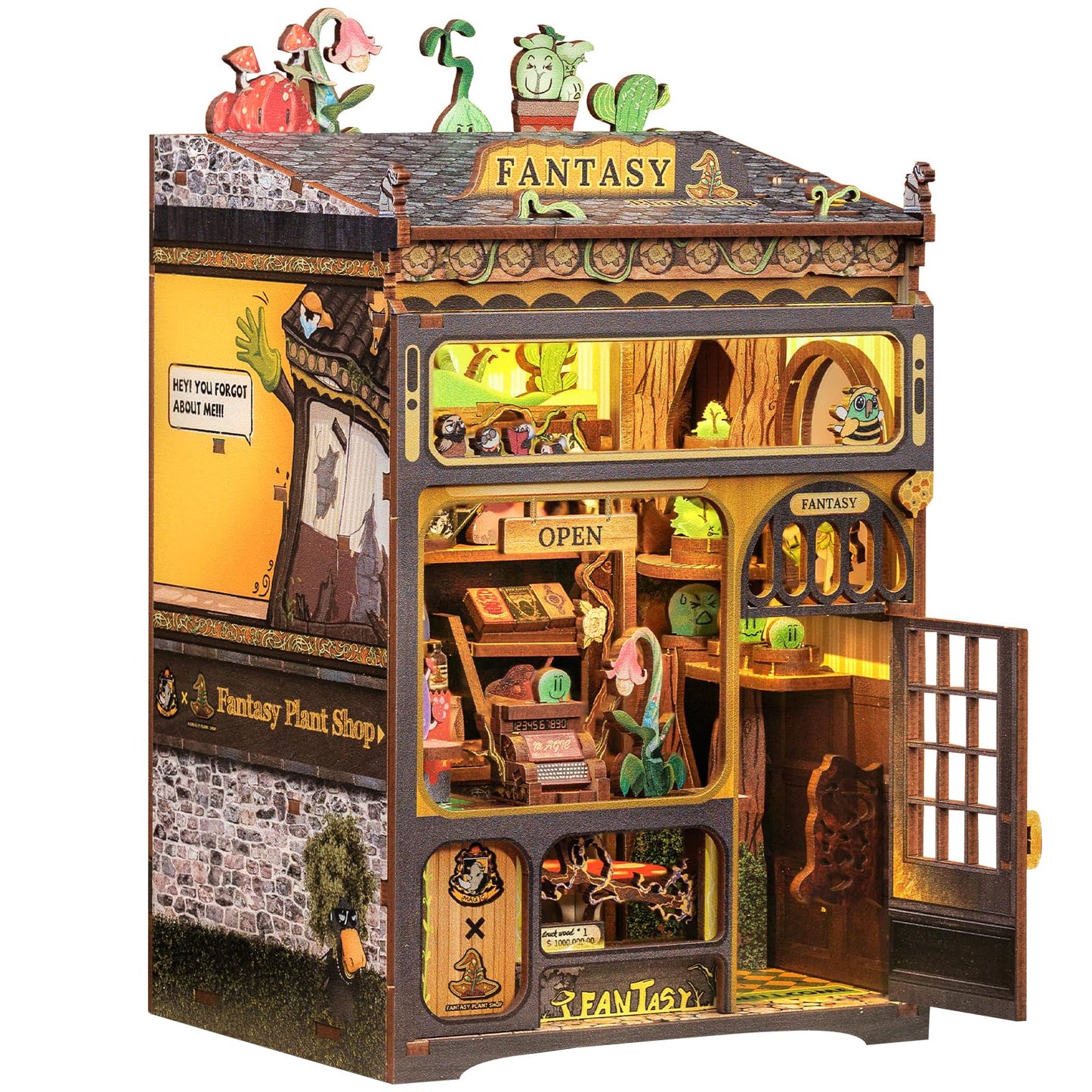 CUTEBEE Book Nook Kit – DIY Miniature House for Beginners | Fantasy Plant Shop Edition
