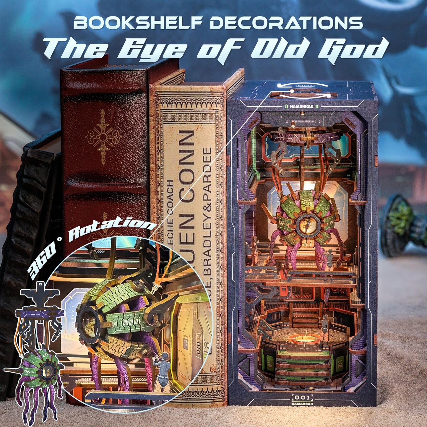 CUTEBEE Book Nook Kit — DIY Miniature Dollhouse with LED Light | The Eye of Old God