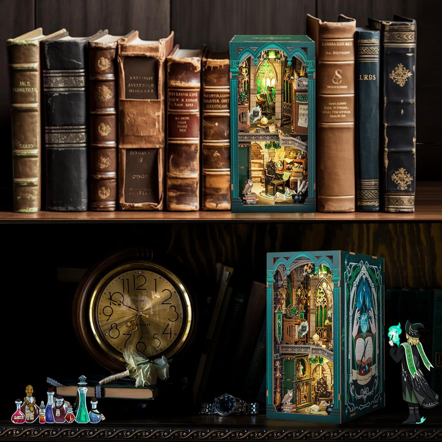 CUTEBEE Book Nook Kit – DIY Miniature House Puzzle for Adults & Teens