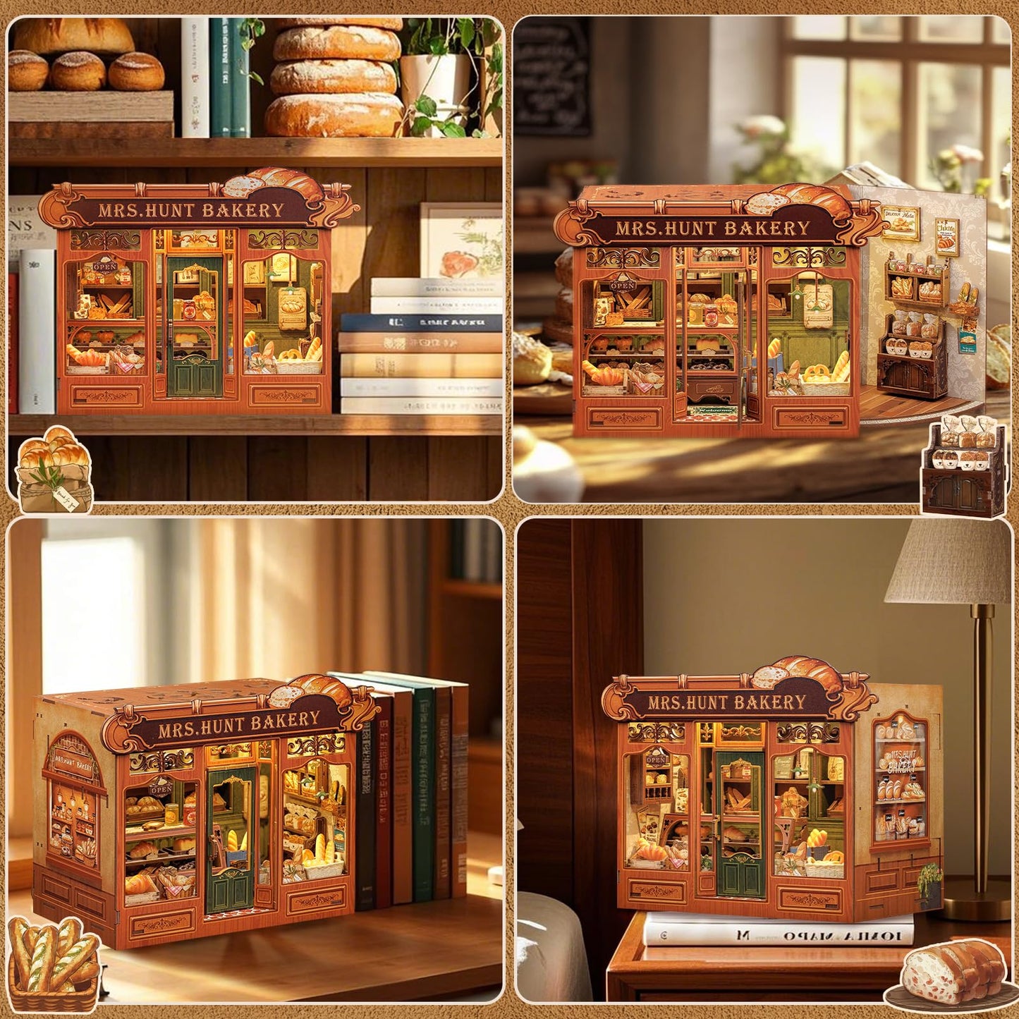 CUTEBEE Book Nook Kit – Mrs.Hunt Bakery DIY Miniature House 3D Puzzle