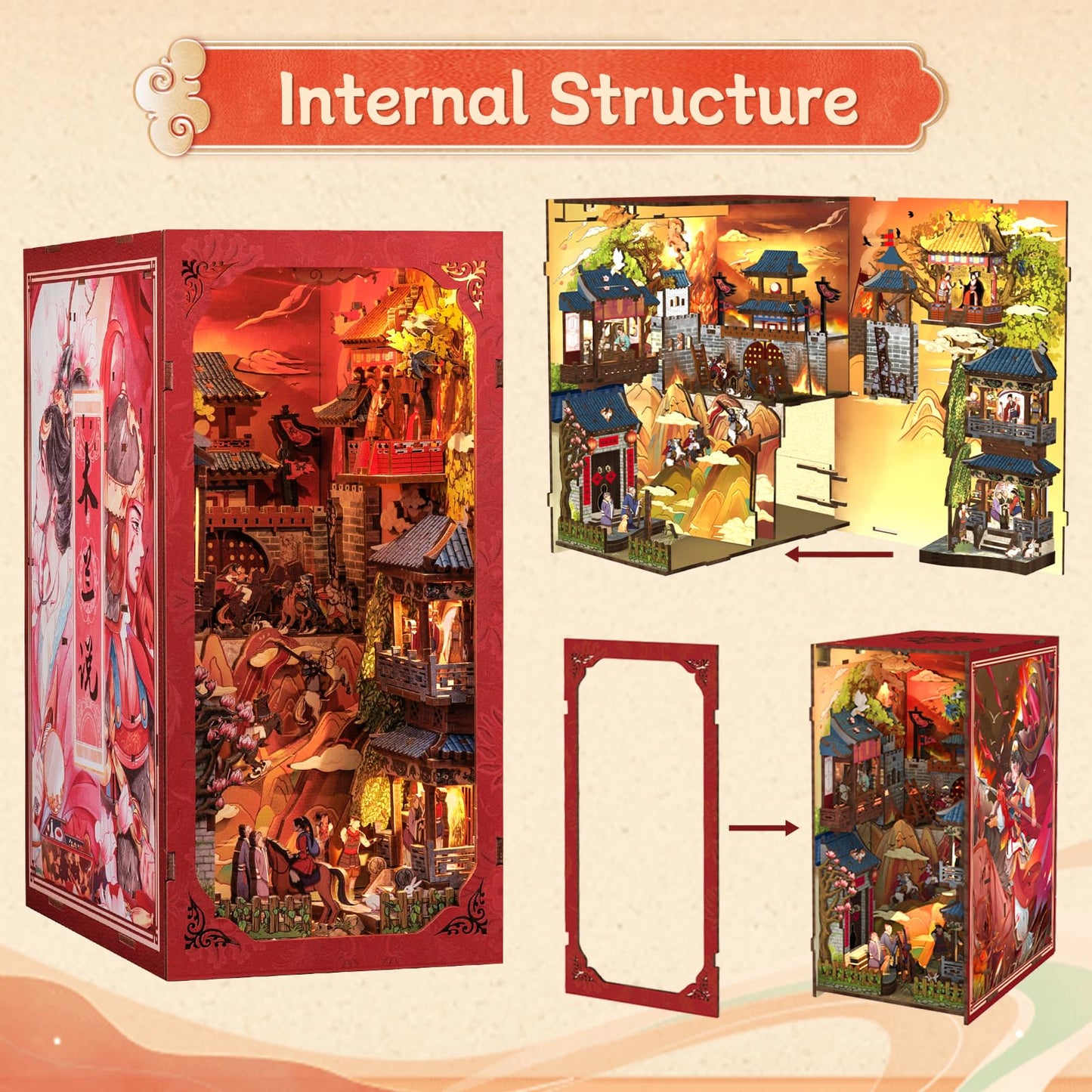 CUTEBEE Book Nook Kit – DIY Miniature House Kit for Adults & Teens