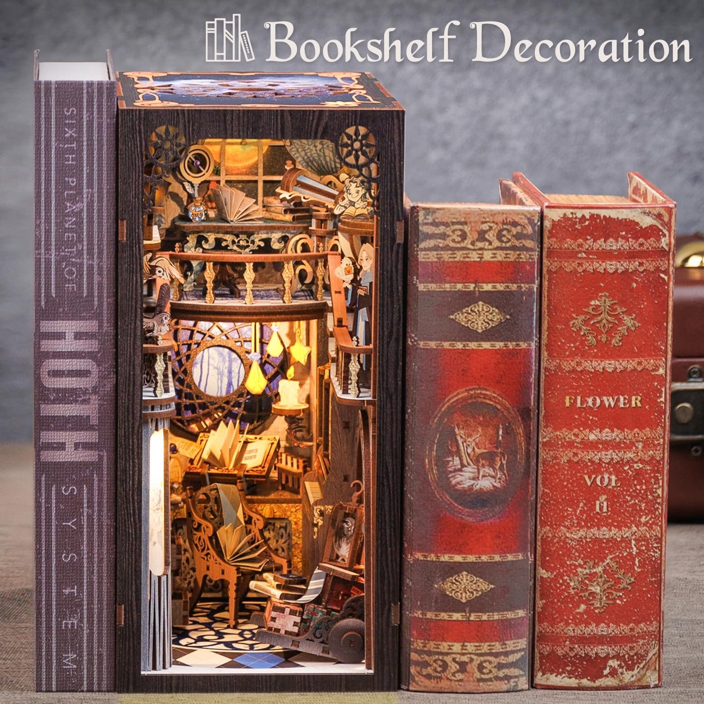 CUTEBEE Book Nook Kit - DIY Miniature House Kit for Adults & Teens