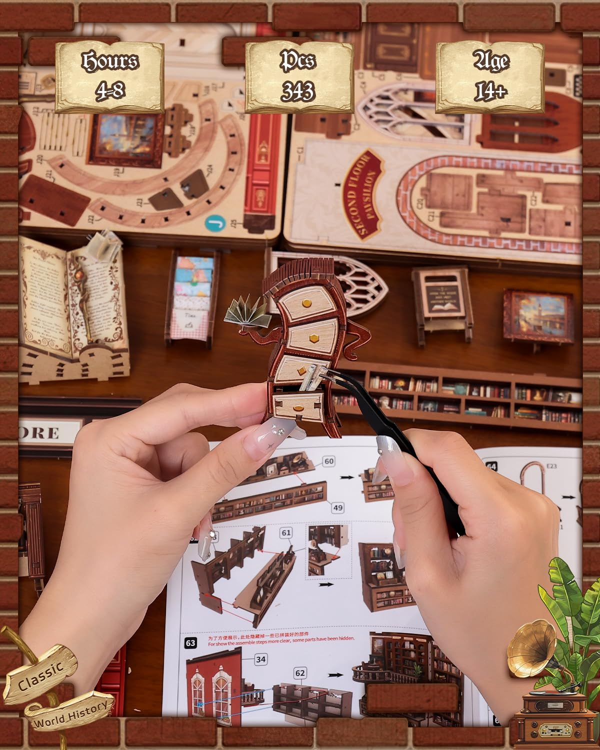 CUTEBEE Book Nook Kit – DIY Miniature Dollhouse for Adults & Teens (Thames Bookstore)