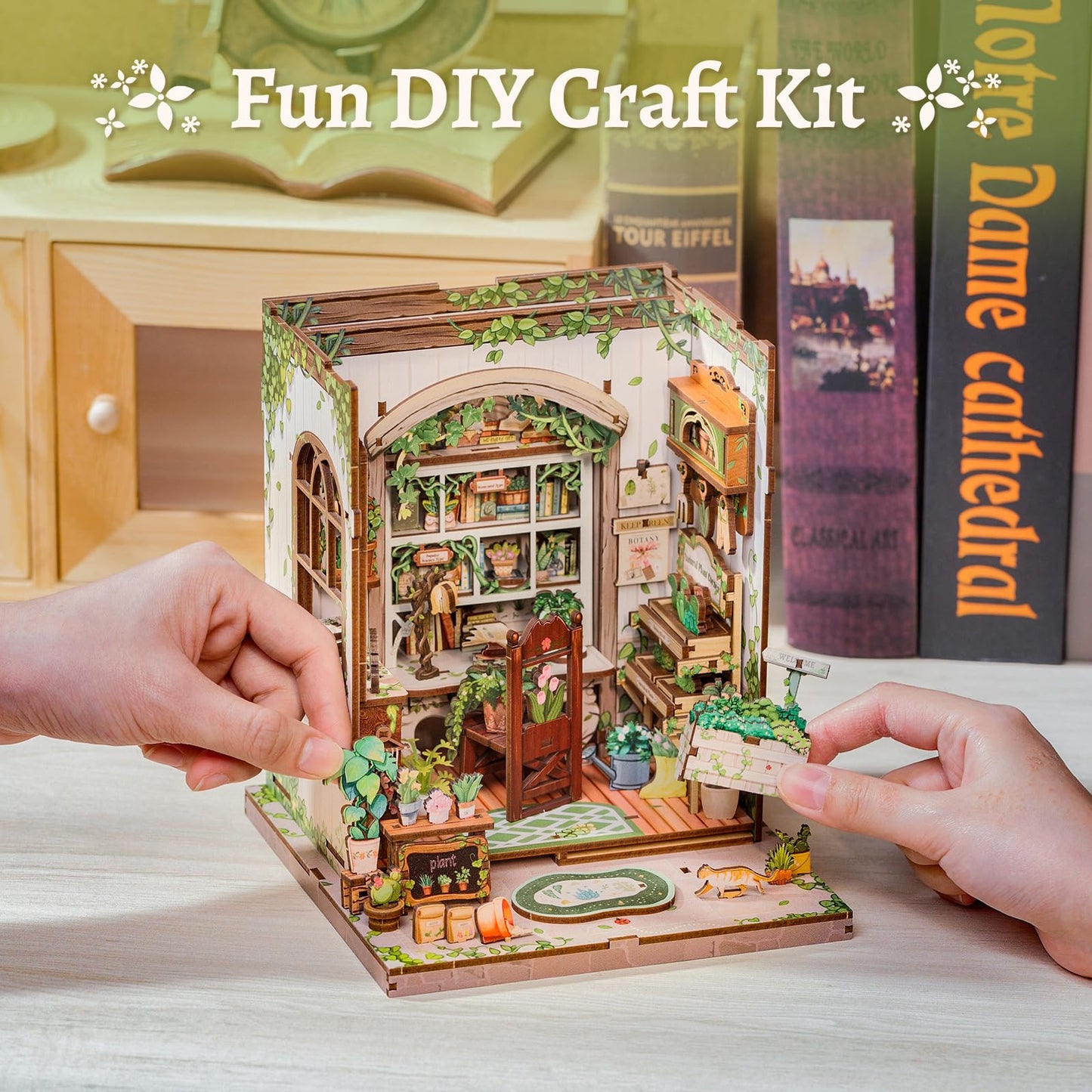 CUTEBEE Book Nook Kit — DIY Miniature Dollhouse for Adults & Teens | Green Life Bookshop