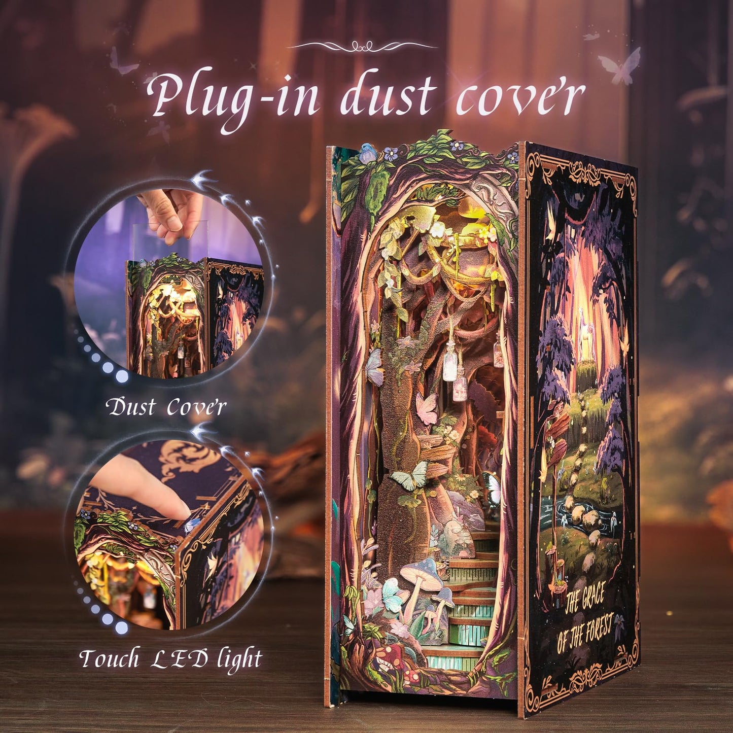 CUTEBEE Book Nook Kit – The Grace of The Forest DIY Miniature House