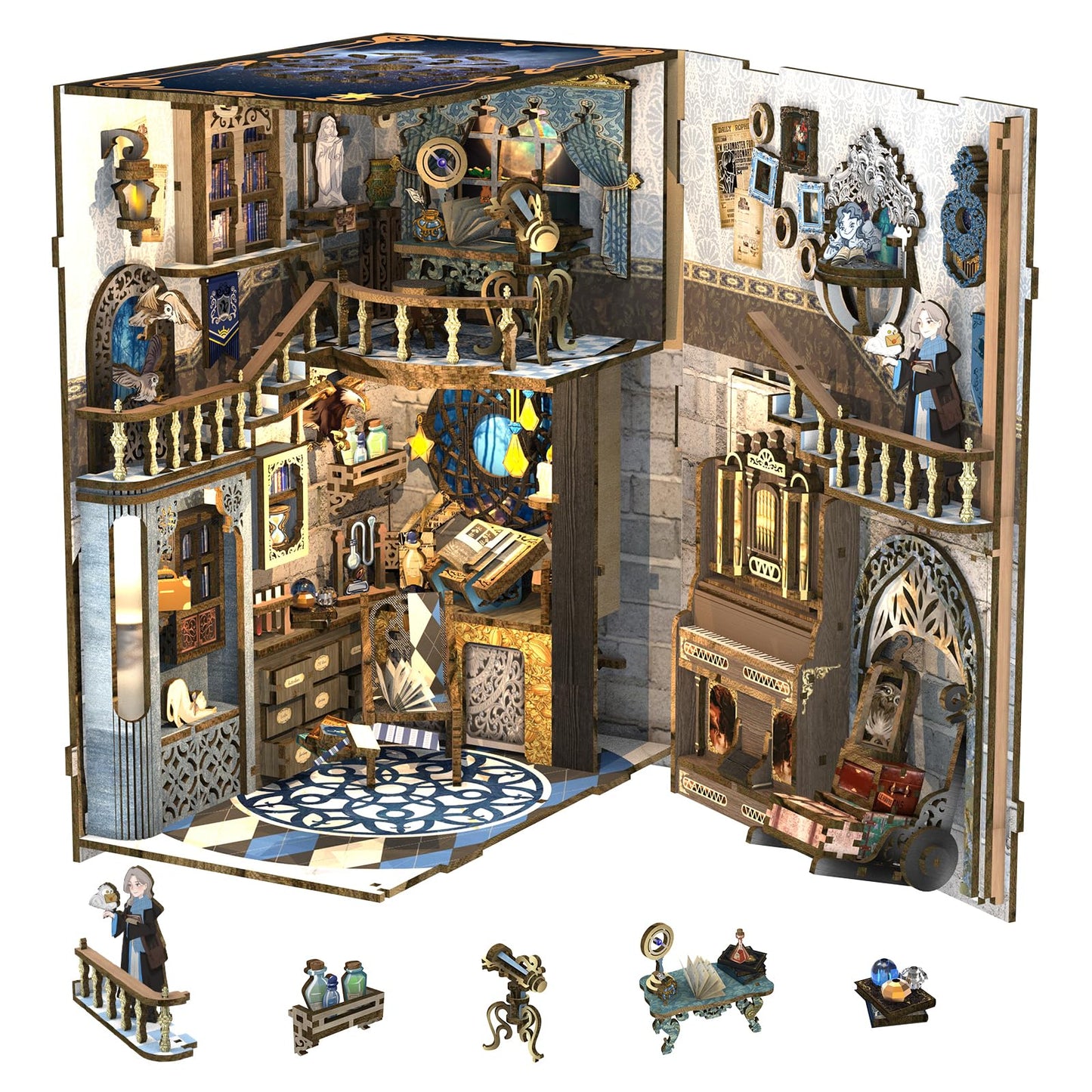CUTEBEE Book Nook Kit - DIY Miniature House Kit for Adults & Teens