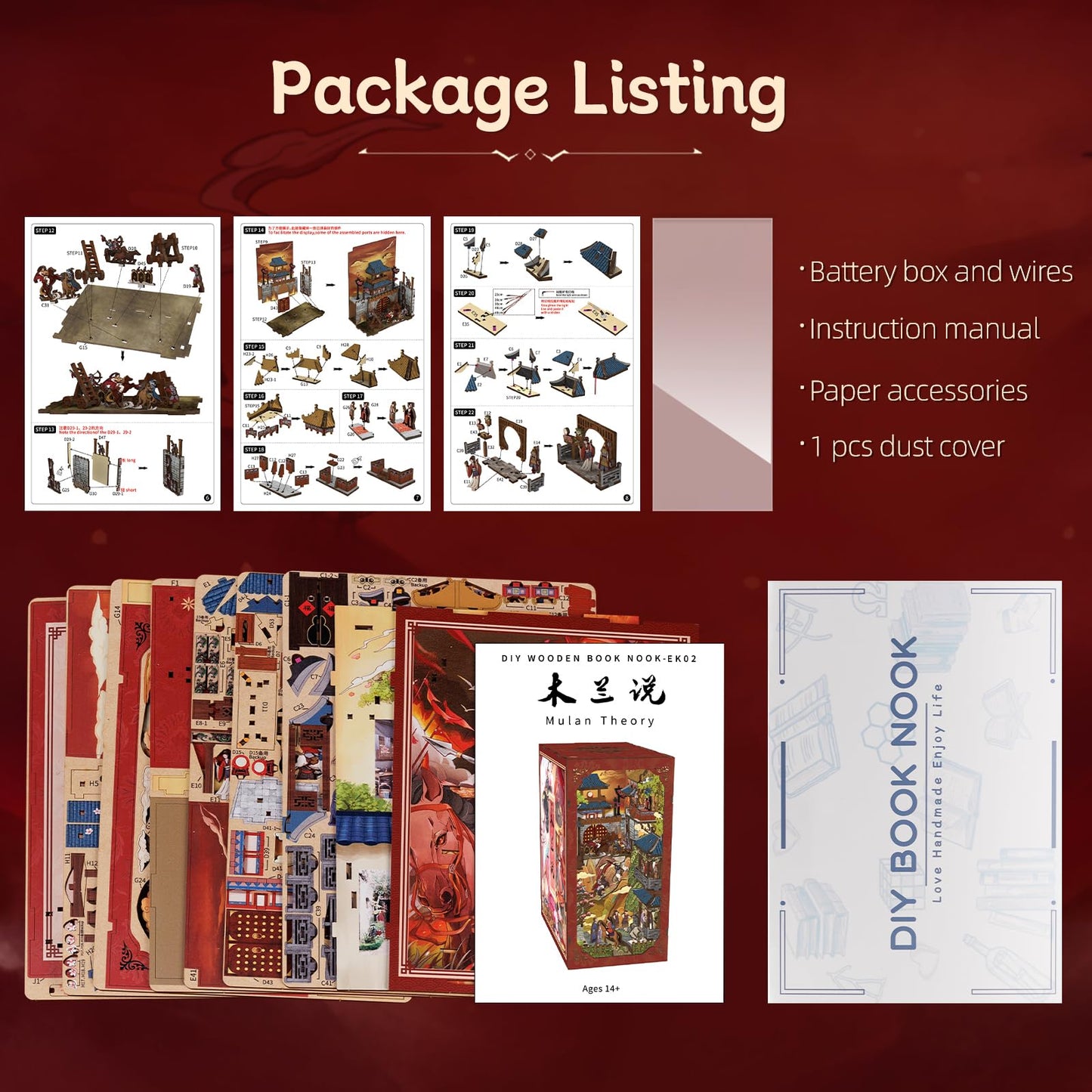 CUTEBEE Book Nook Kit – DIY Miniature House Kit for Adults & Teens