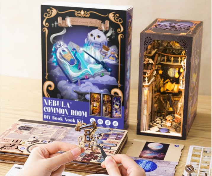 CUTEBEE Book Nook Kit - DIY Miniature House Kit for Adults & Teens