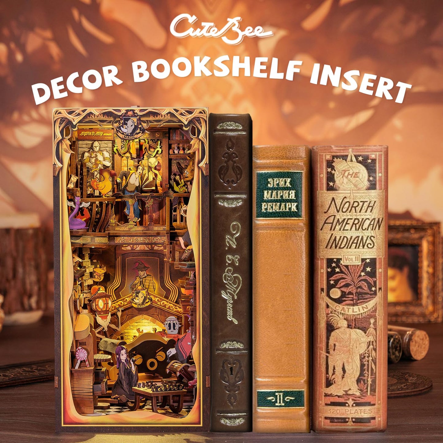CUTEBEE Book Nook Kit - DIY Miniature House for Adults & Teens