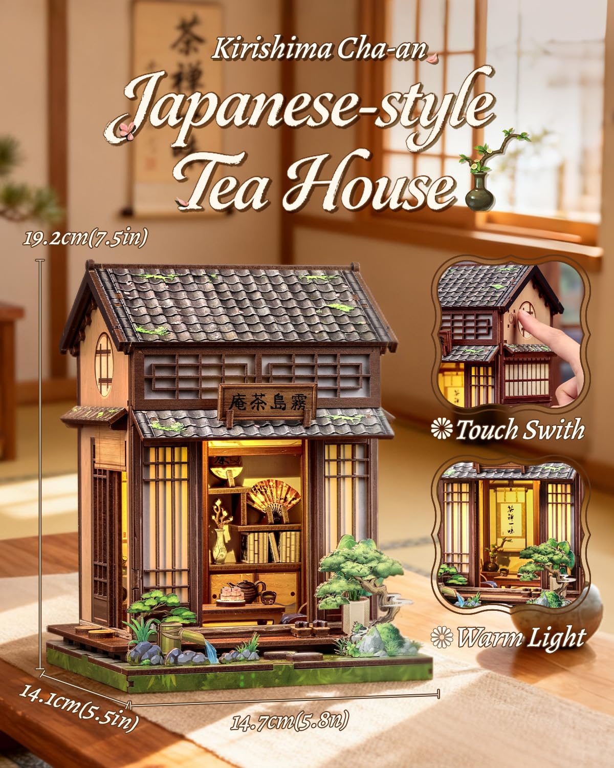 CUTEBEE Book Nook Kit: Kirishima Cha-an Japanese Tea House DIY