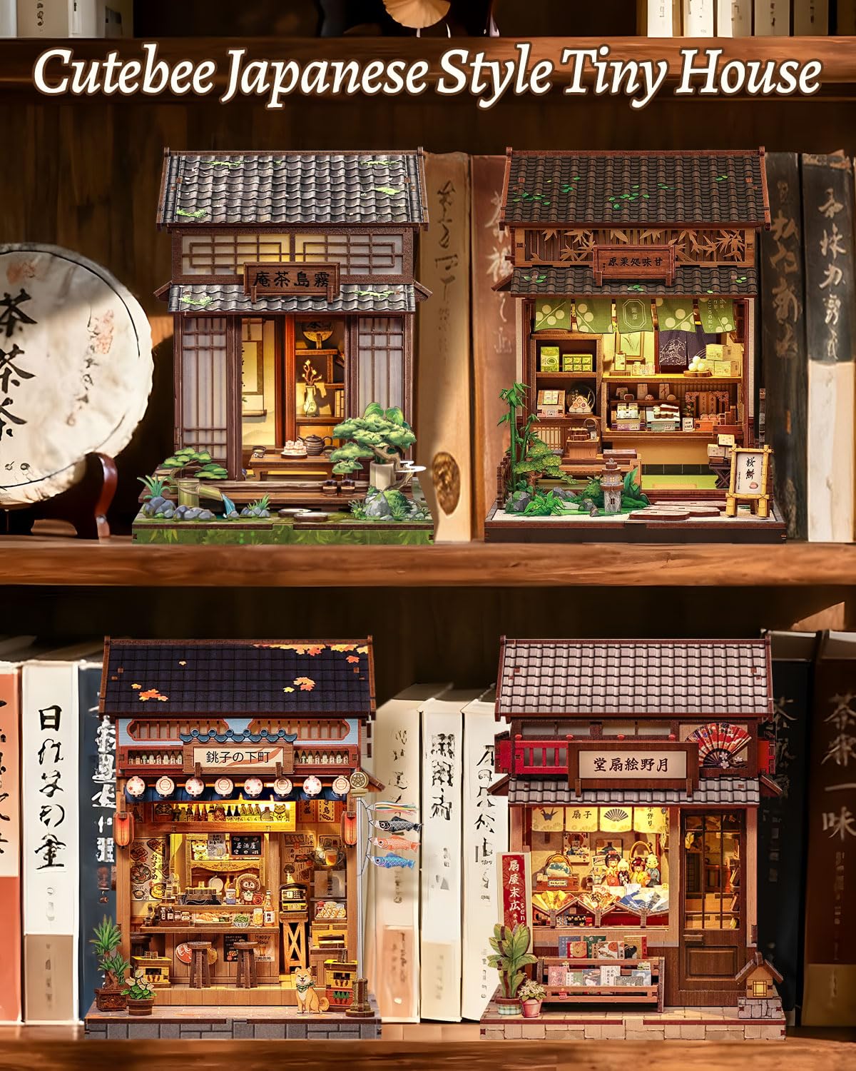 CUTEBEE Book Nook Kit: Kirishima Cha-an Japanese Tea House DIY
